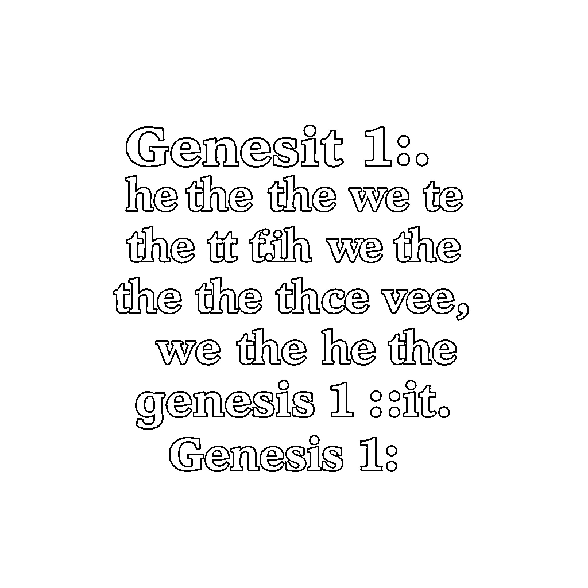 Genesis 1: Biblical Text and Interpretation Coloring Page (free black-and-white line drawing printable PDF for all, from beginners to advanced learners, including children, teens, adults, and seniors)