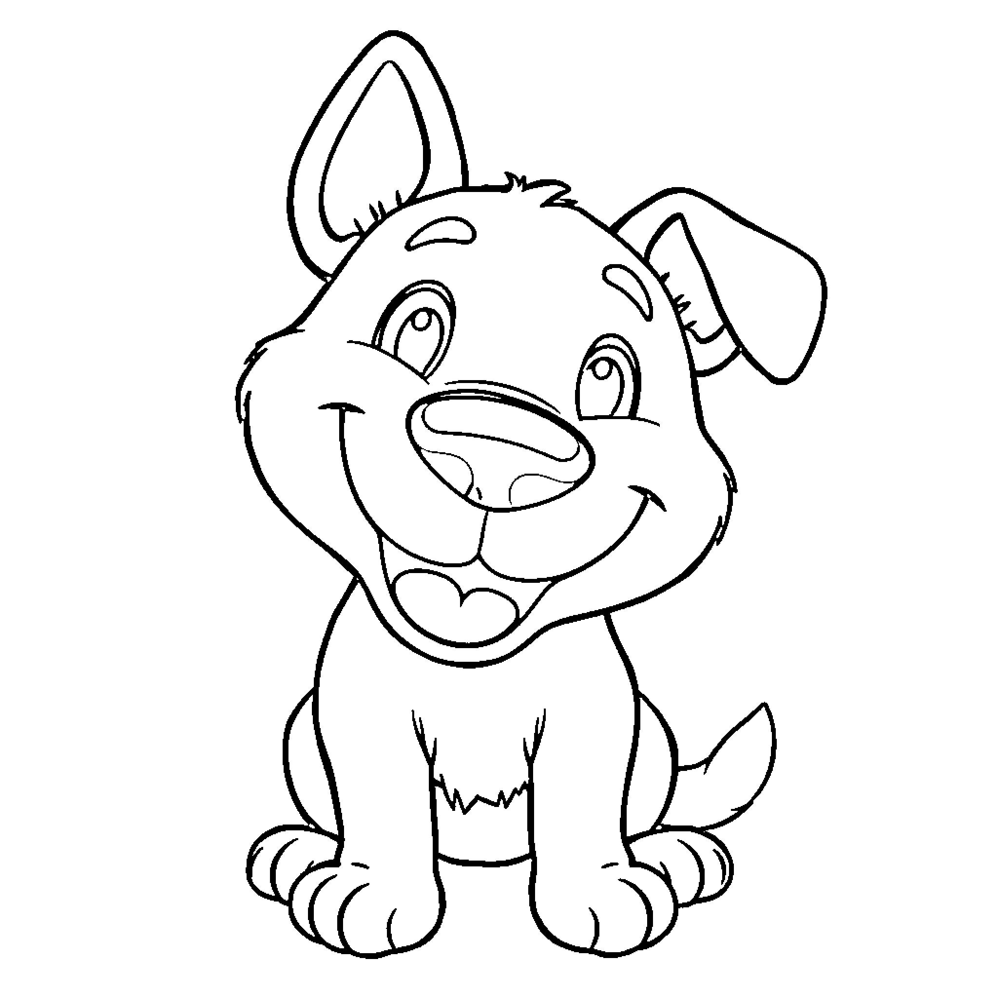 Bluey the Friendly Puppy Coloring Page (free black-and-white line drawing printable PDF for all, from beginners to advanced learners, including children, teens, adults, and seniors)