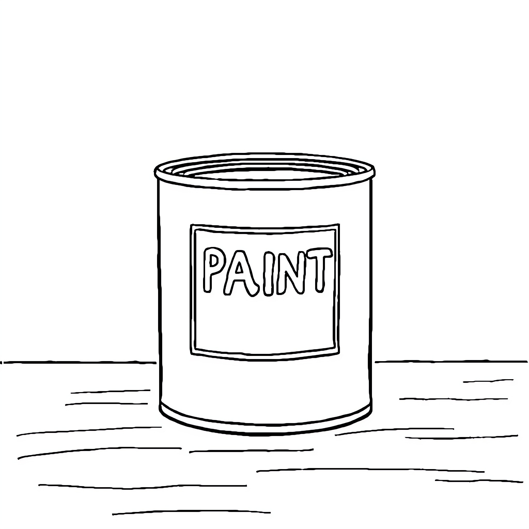 Paint can on a surface Coloring Page (free black-and-white line drawing printable PDF for all, from beginners to advanced learners, including children, teens, adults, and seniors)