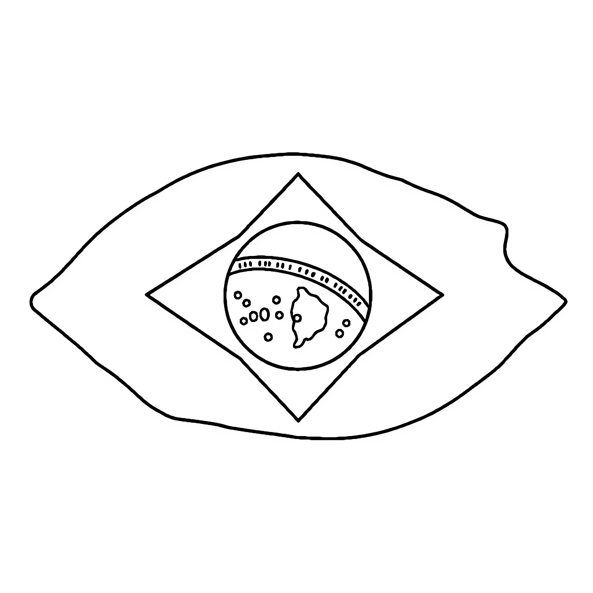Flag with abstract eye symbol Coloring Page (free black-and-white line drawing printable PDF for all, from beginners to advanced learners, including children, teens, adults, and seniors)