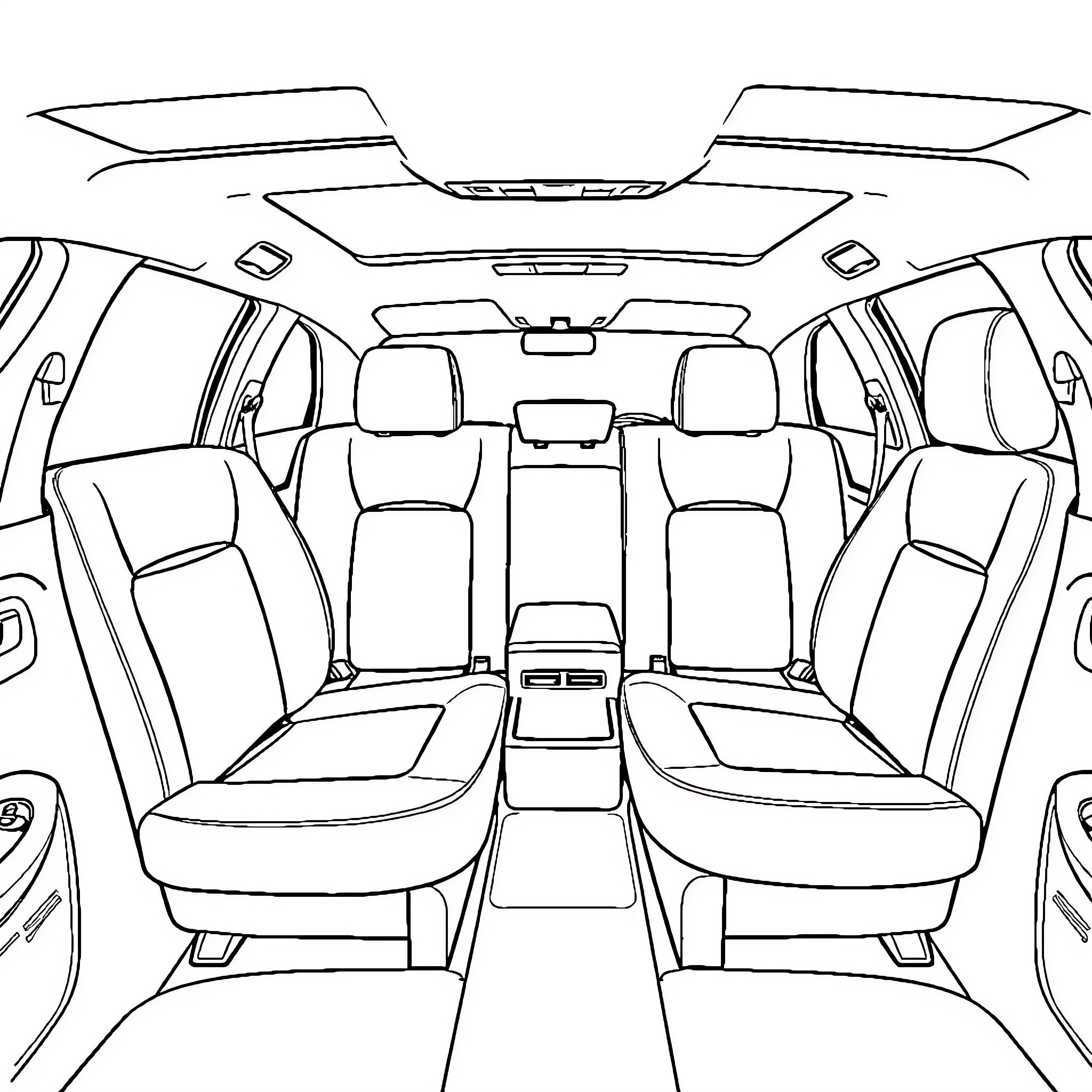 Skoda vehicle interior with seats and dashboard Coloring Page (free black-and-white line drawing printable PDF for all, from beginners to advanced learners, including children, teens, adults, and seniors)