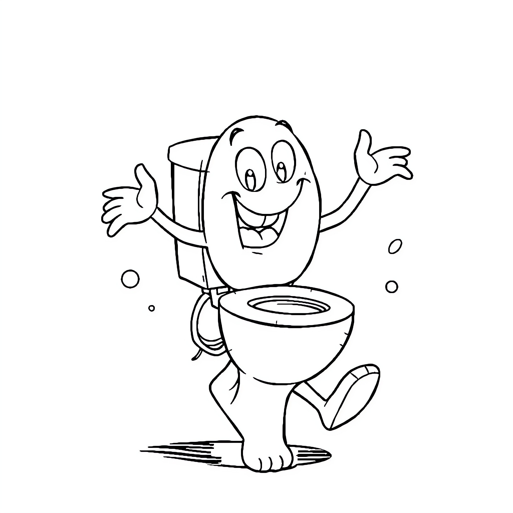 Skibidi Toilet Friendly Cartoon Character Coloring Page (free black-and-white line drawing printable PDF for all, from beginners to advanced learners, including children, teens, adults, and seniors)