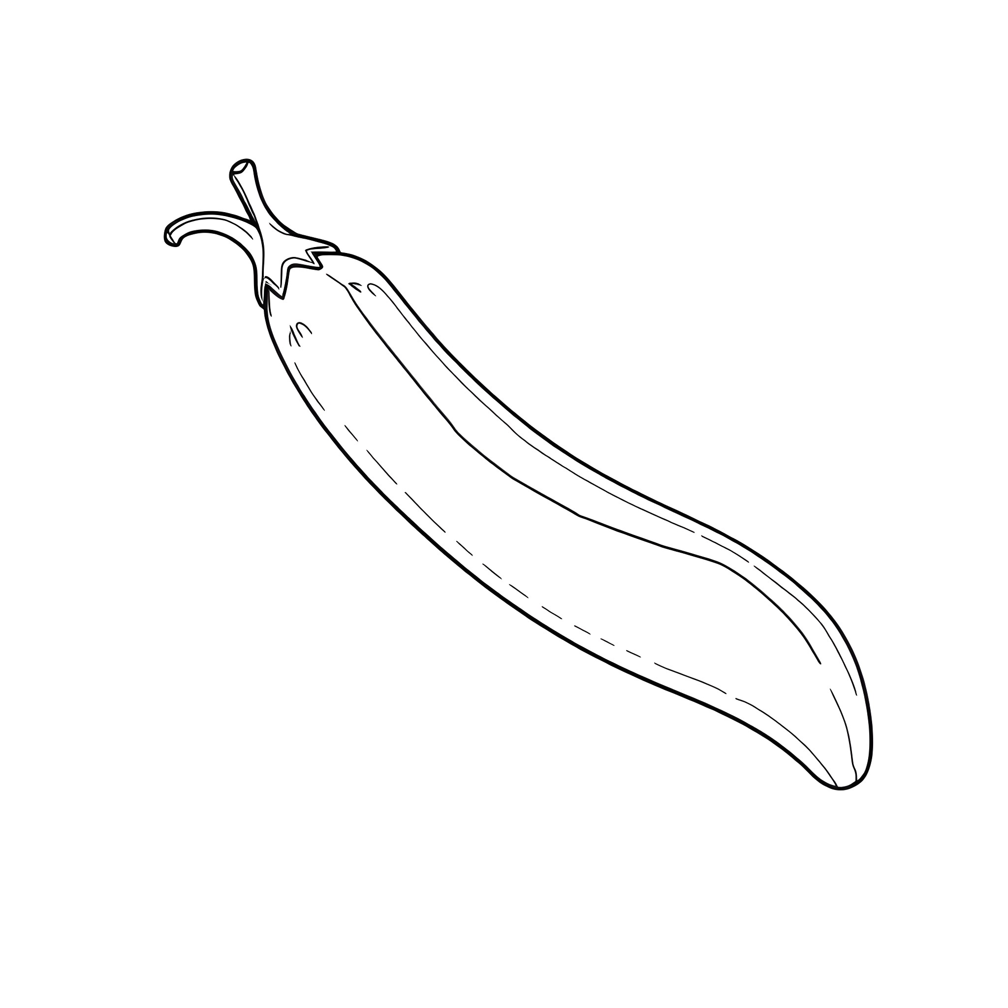 Brinjal vegetable outline illustration Coloring Page (free black-and-white line drawing printable PDF for all, from beginners to advanced learners, including children, teens, adults, and seniors)