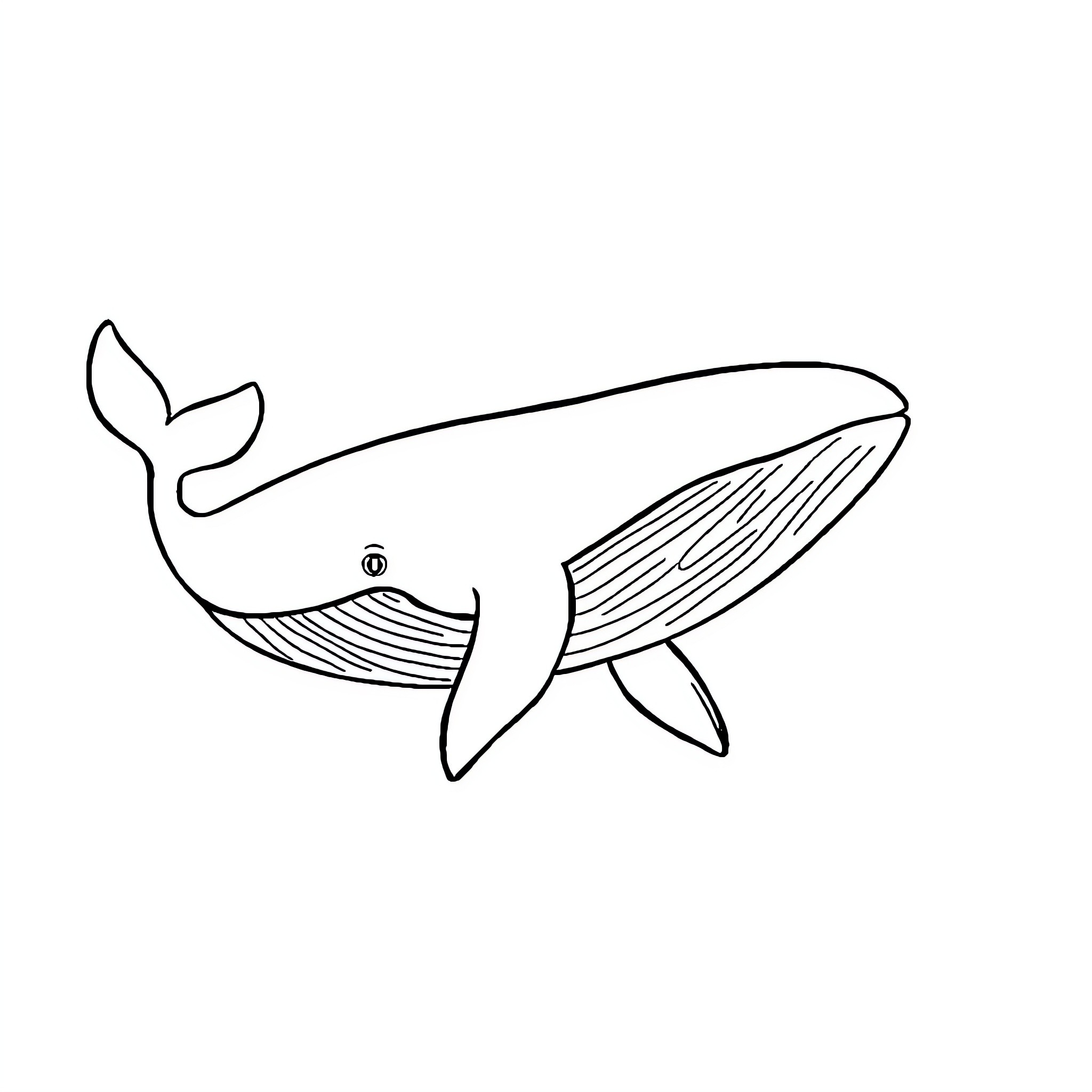Humpback Whale swimming in the ocean Coloring Page (free black-and-white line drawing printable PDF for all, from beginners to advanced learners, including children, teens, adults, and seniors)