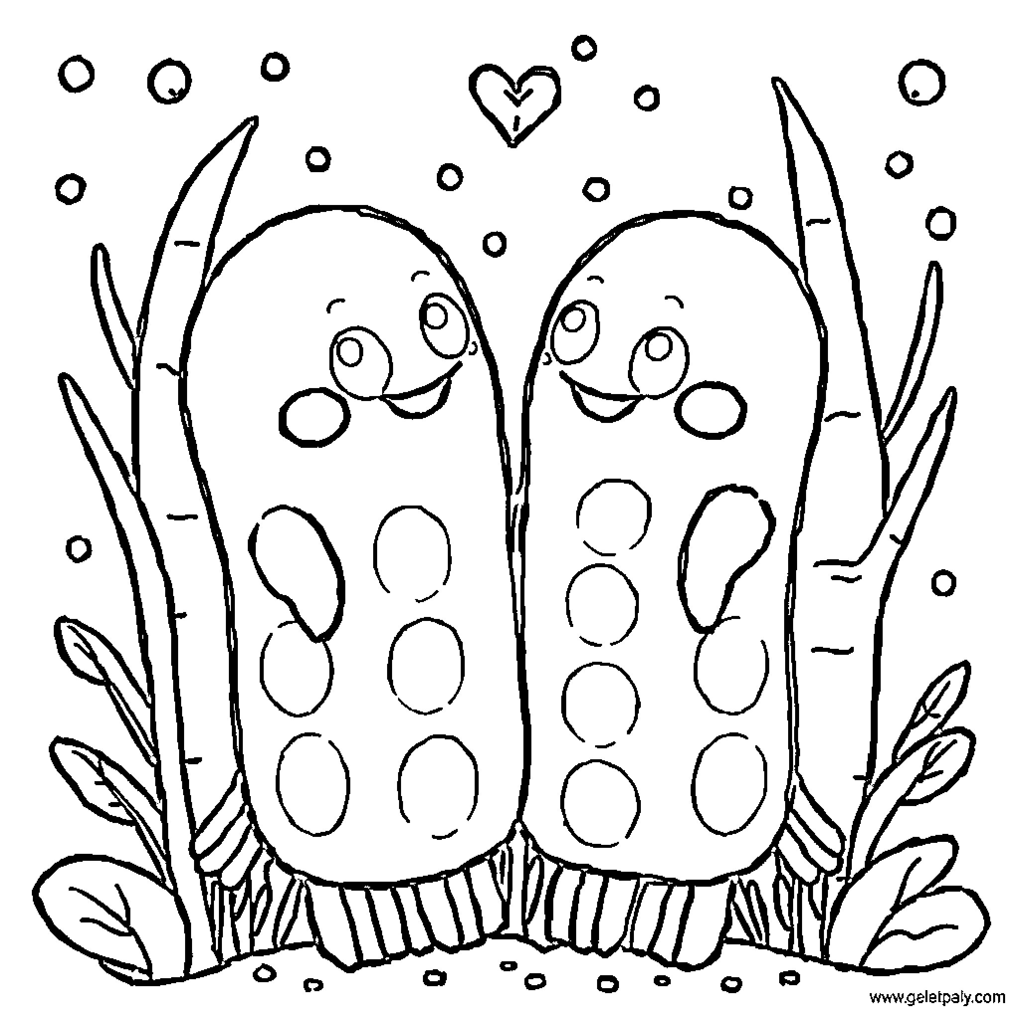 Doodles of whimsical creatures in underwater setting Coloring Page (free black-and-white line drawing printable PDF for all, from beginners to advanced learners, including children, teens, adults, and seniors)