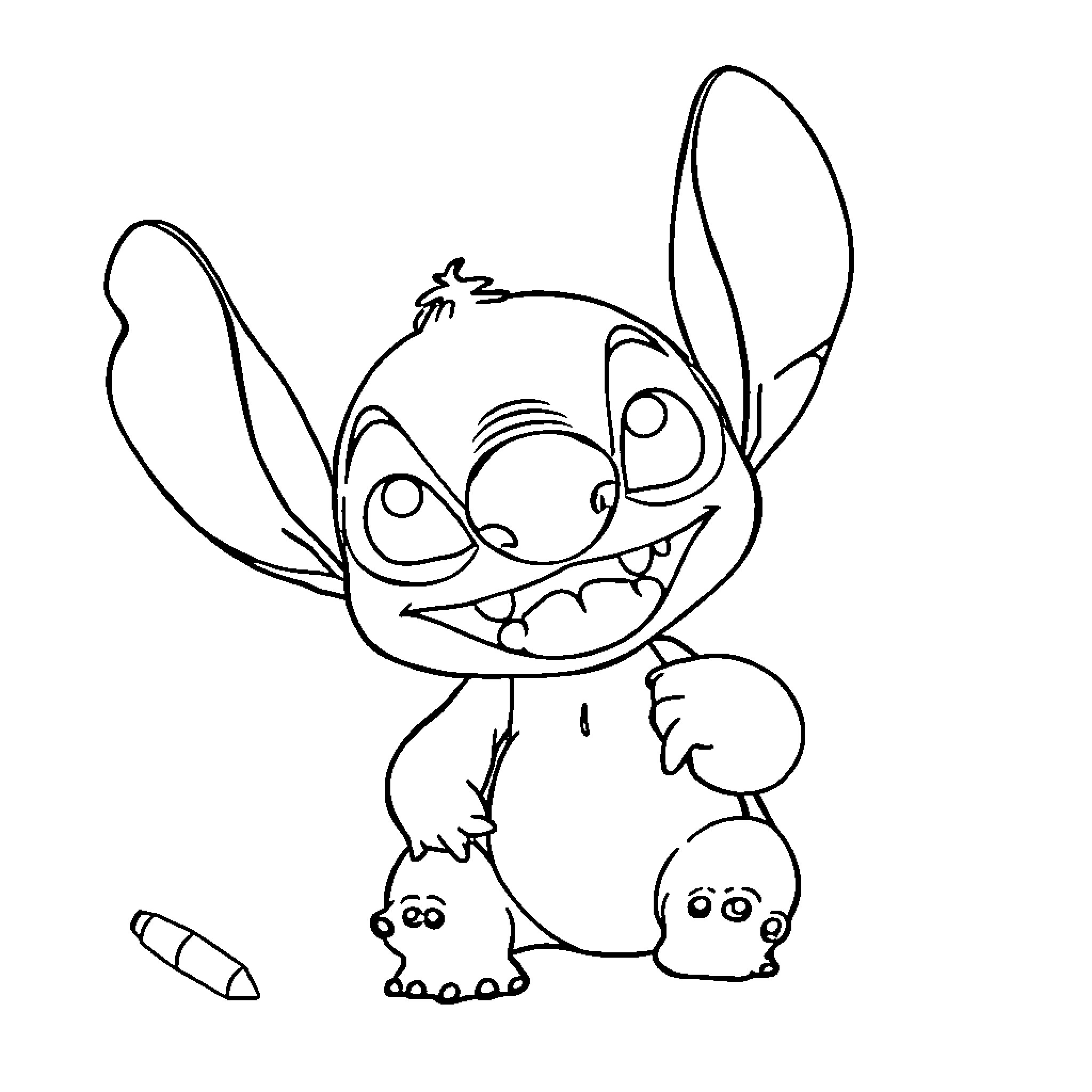 Stitch playing with adorable friends Coloring Page (free black-and-white line drawing printable PDF for all, from beginners to advanced learners, including children, teens, adults, and seniors)