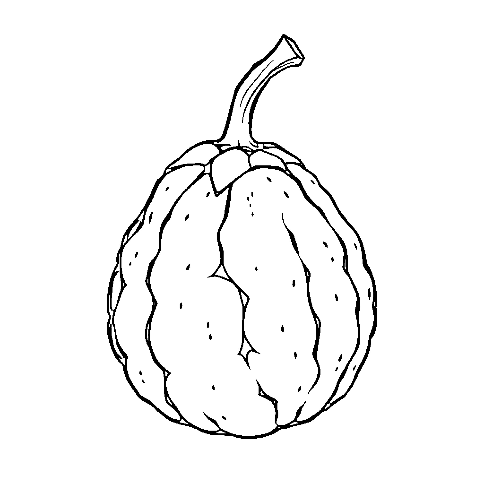 Ugli Fruit with textured surface Coloring Page (free black-and-white line drawing printable PDF for all, from beginners to advanced learners, including children, teens, adults, and seniors)