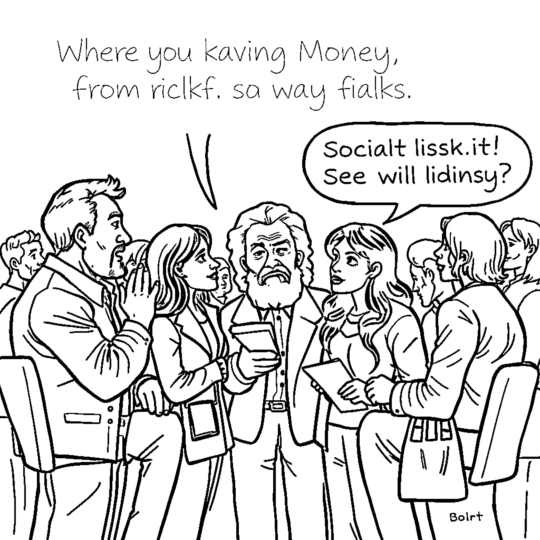 Socialism: Discussing political views and social issues at a gathering Coloring Page (free black-and-white line drawing printable PDF for all, from beginners to advanced learners, including children, teens, adults, and seniors)