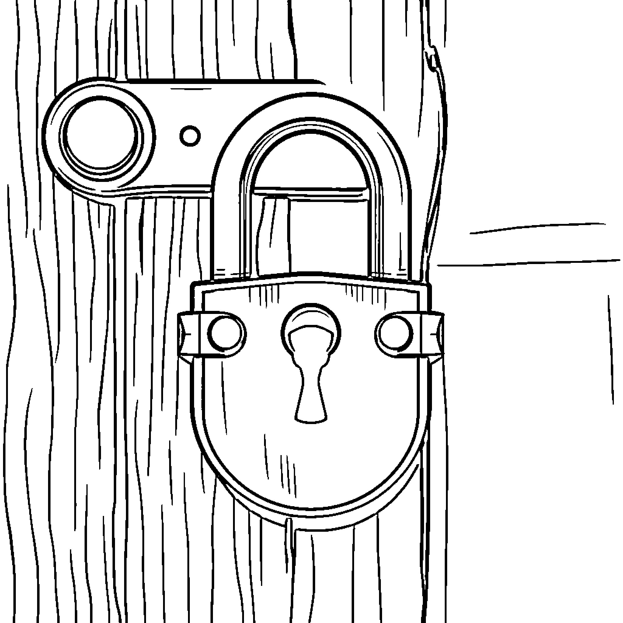 Blue Lock - Locked and Secured Coloring Page (free black-and-white line drawing printable PDF for all, from beginners to advanced learners, including children, teens, adults, and seniors)