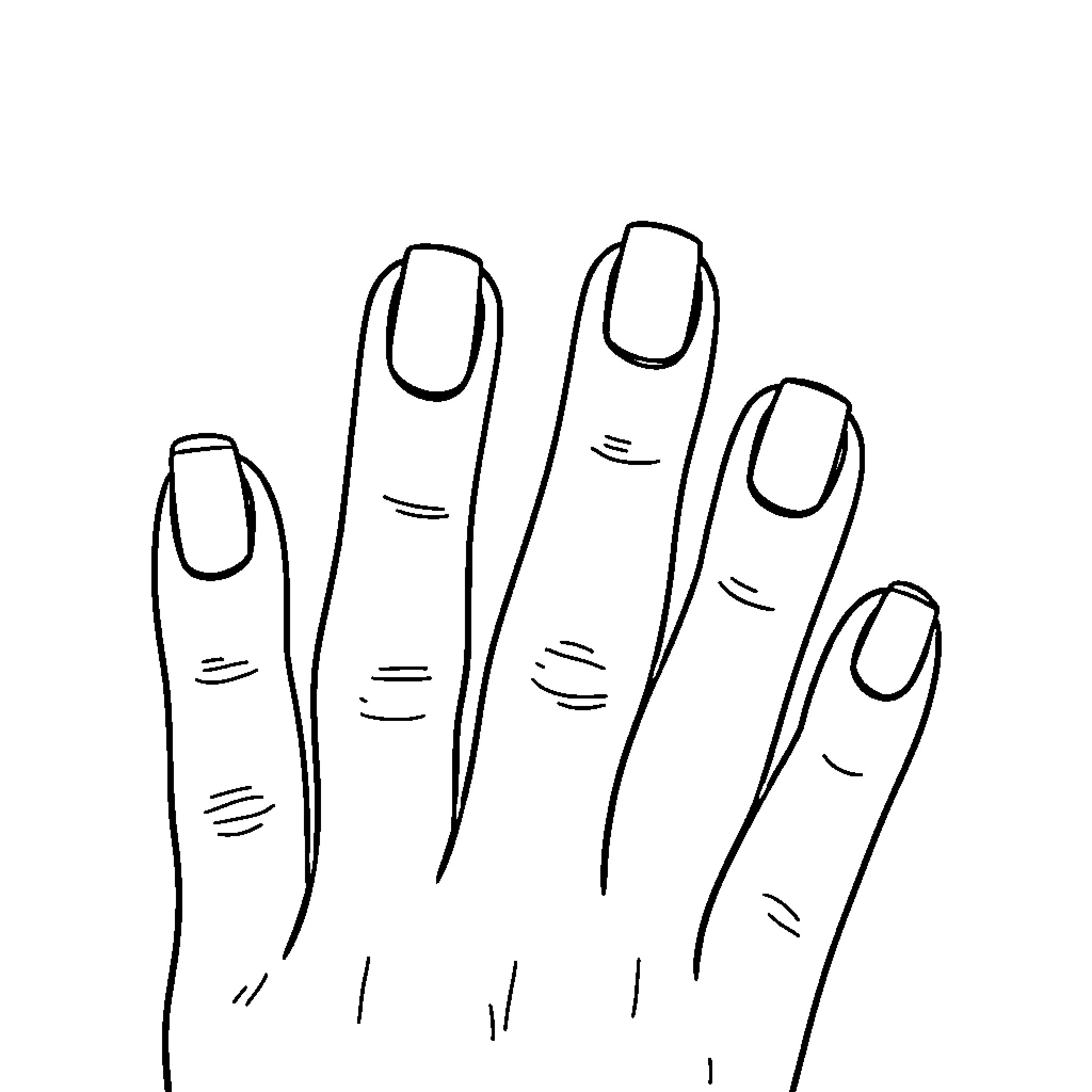 Nail Salon Fingers Coloring Page (free black-and-white line drawing printable PDF for all, from beginners to advanced learners, including children, teens, adults, and seniors)