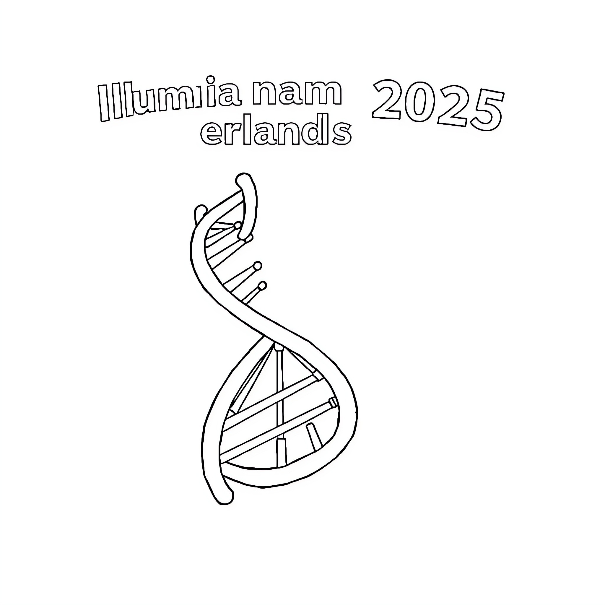 DNA Structure Forming Future Discoveries 2025 Coloring Page (free black-and-white line drawing printable PDF for all, from beginners to advanced learners, including children, teens, adults, and seniors)