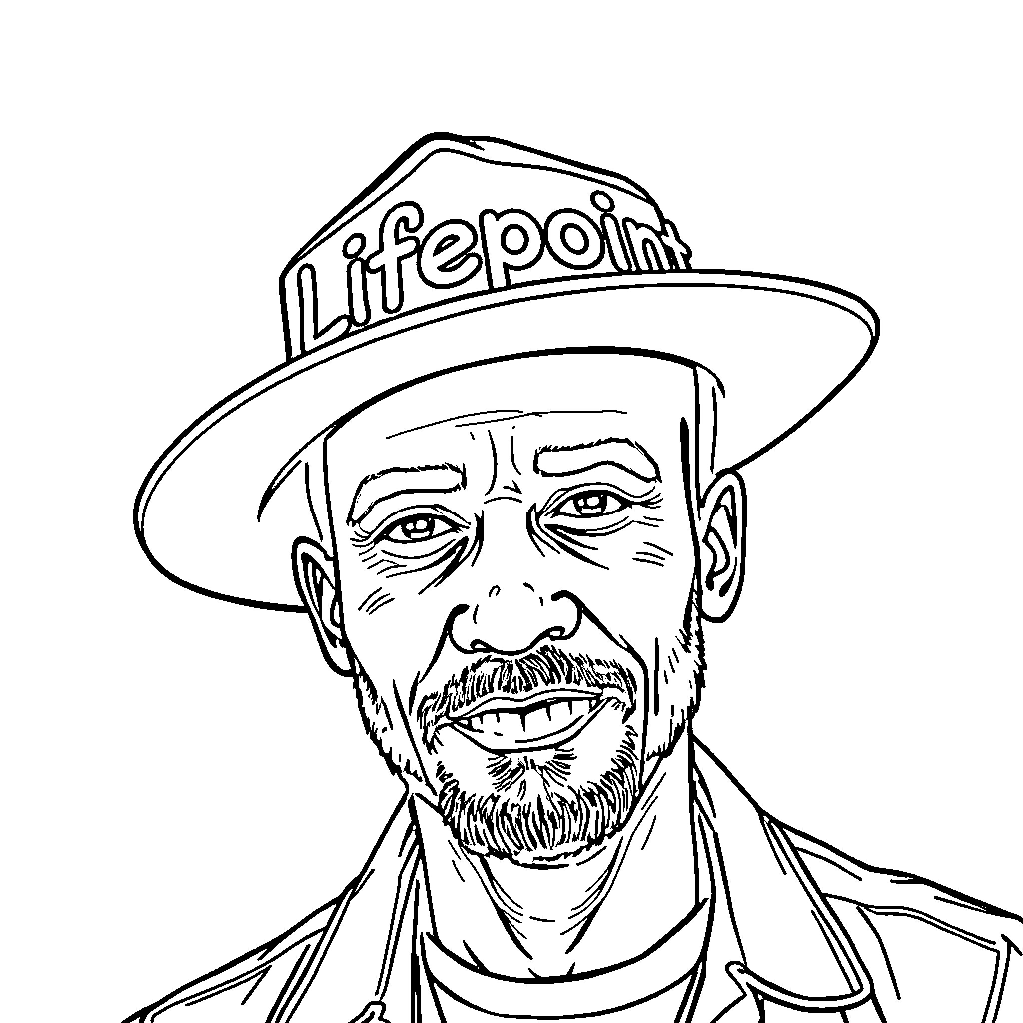 Guy with Beanie Expressing Emotion Coloring Page (free black-and-white line drawing printable PDF for all, from beginners to advanced learners, including children, teens, adults, and seniors)