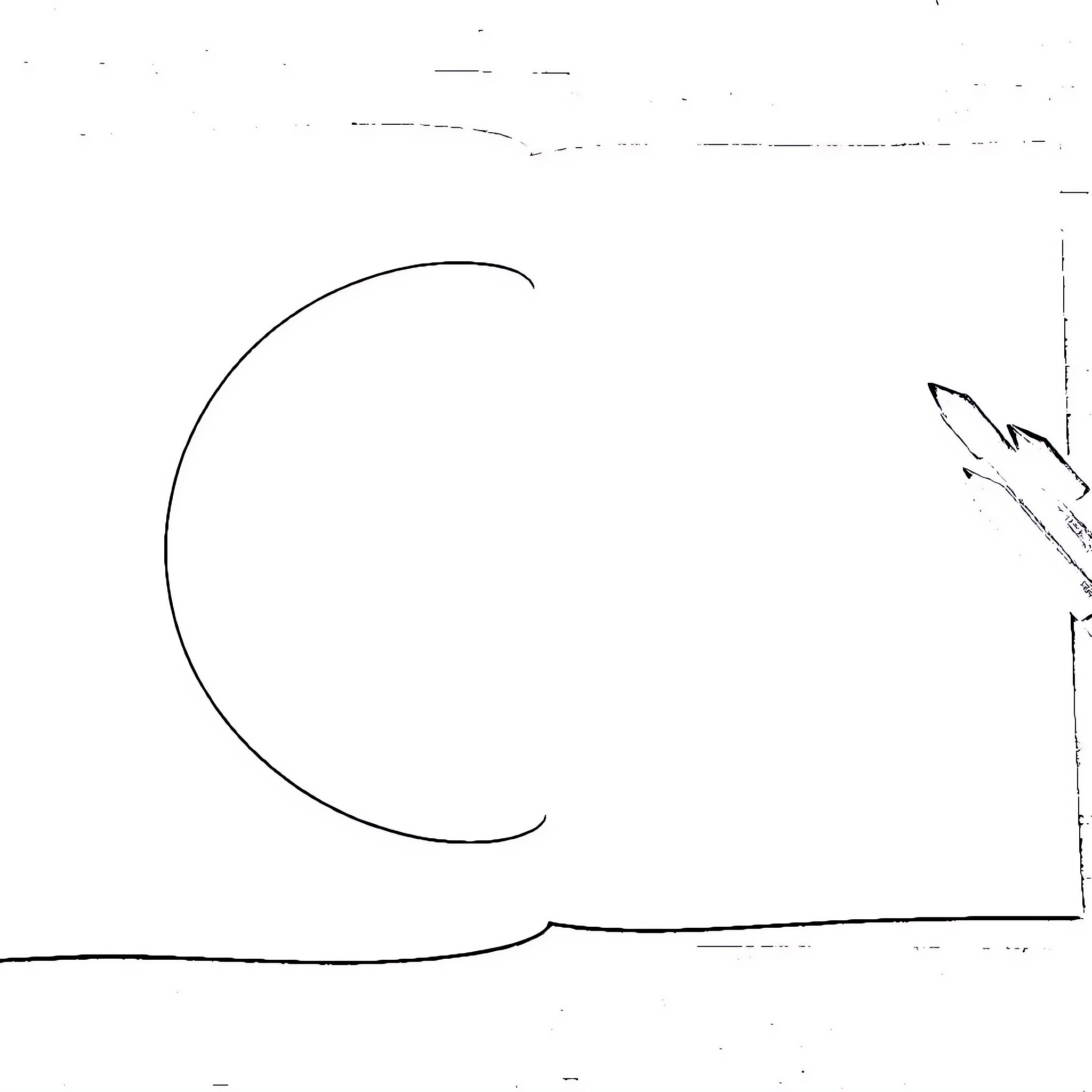 Circle of light in the night Coloring Page (free black-and-white line drawing printable PDF for all, from beginners to advanced learners, including children, teens, adults, and seniors)