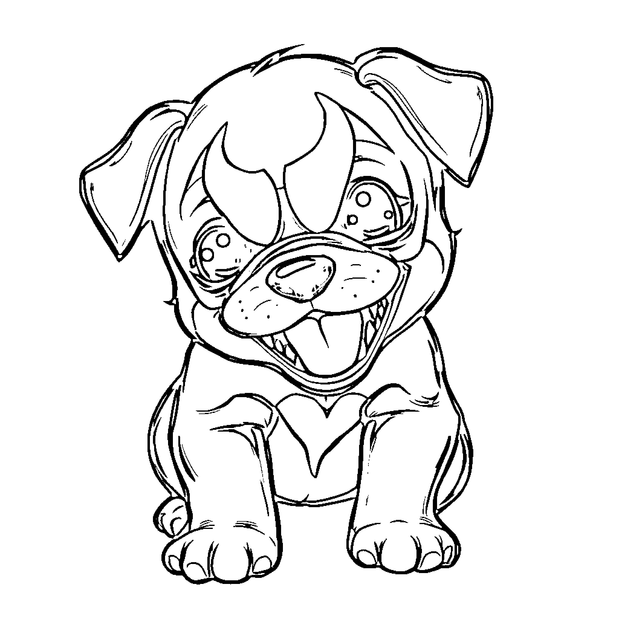 Venom Puppy Growling Fiercely Coloring Page (free black-and-white line drawing printable PDF for all, from beginners to advanced learners, including children, teens, adults, and seniors)