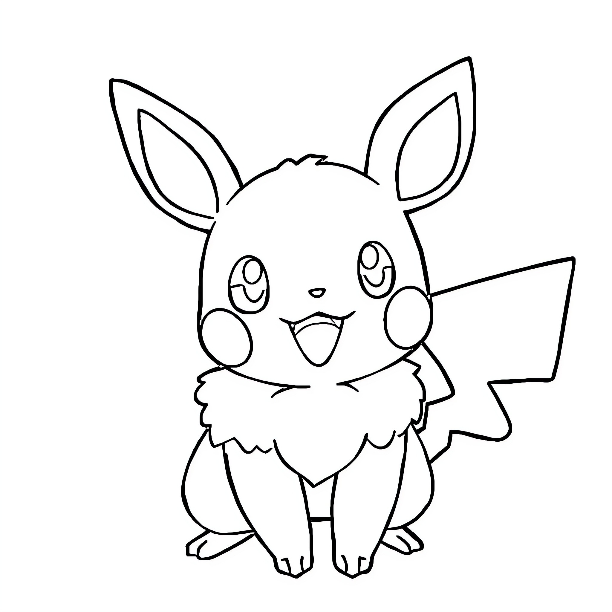 Pokémon character in cute and adorable pose Coloring Page (free black-and-white line drawing printable PDF for all, from beginners to advanced learners, including children, teens, adults, and seniors)