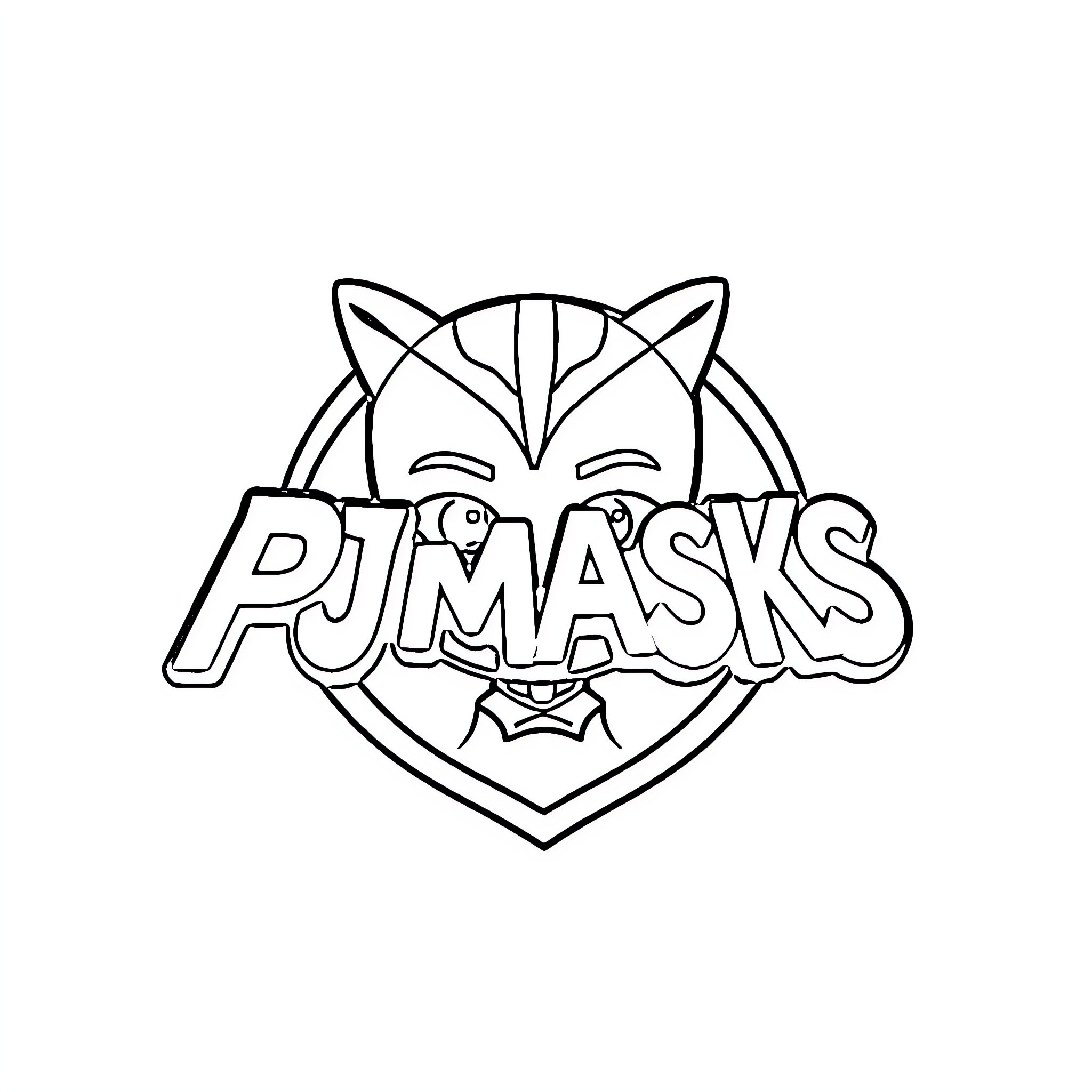 Pjmasks characters in action pose Coloring Page (free black-and-white line drawing printable PDF for all, from beginners to advanced learners, including children, teens, adults, and seniors)