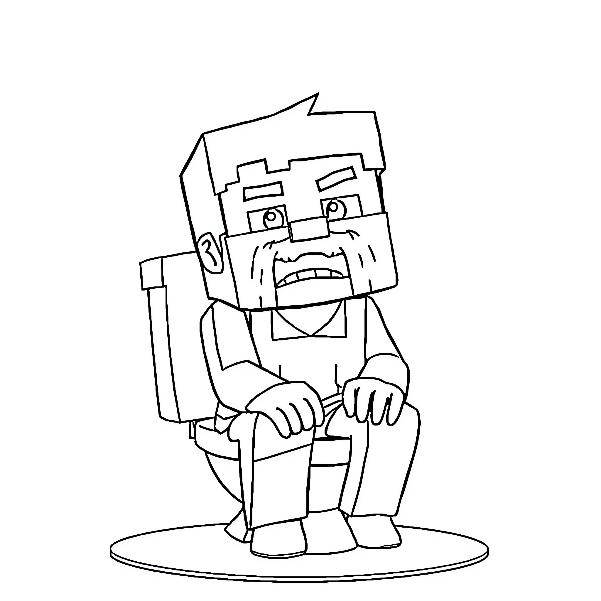 Jack Black cartoon character in angry expression Coloring Page (free black-and-white line drawing printable PDF for all, from beginners to advanced learners, including children, teens, adults, and seniors)