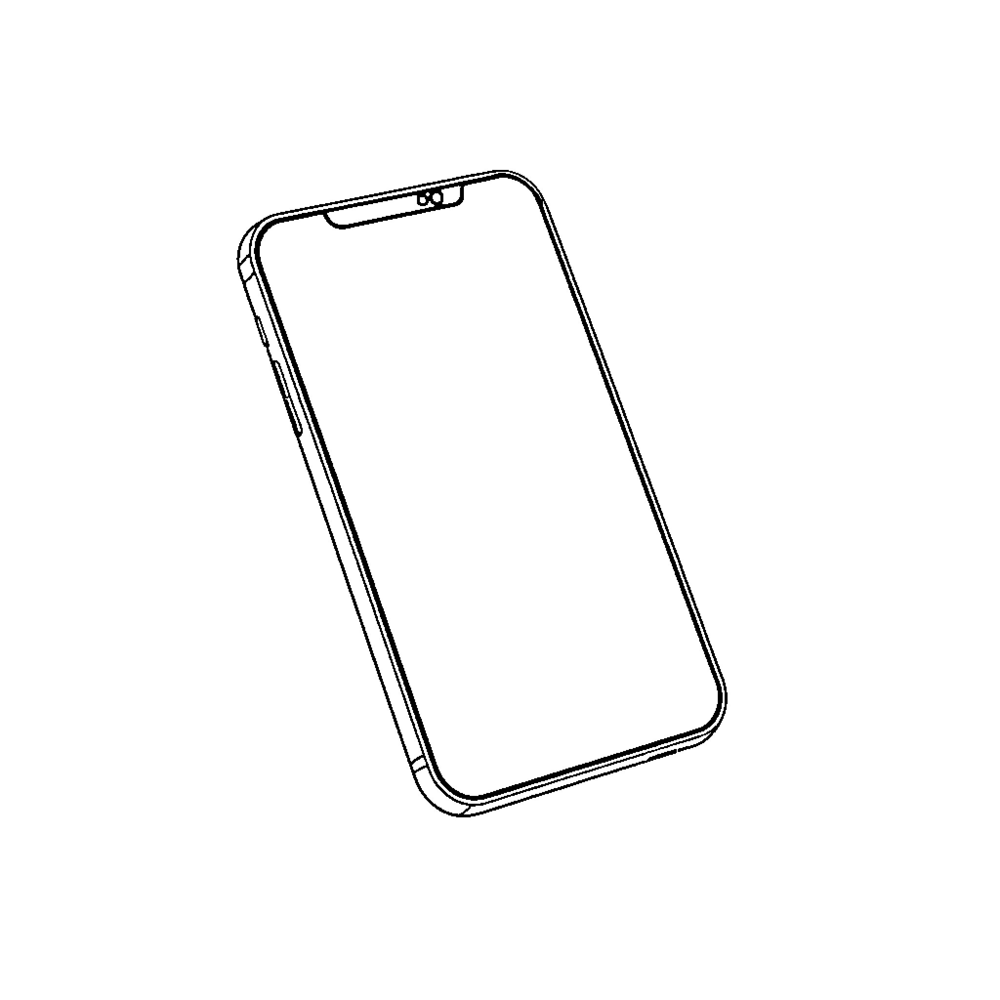 iPhone with minimalist outline design Coloring Page (free black-and-white line drawing printable PDF for all, from beginners to advanced learners, including children, teens, adults, and seniors)