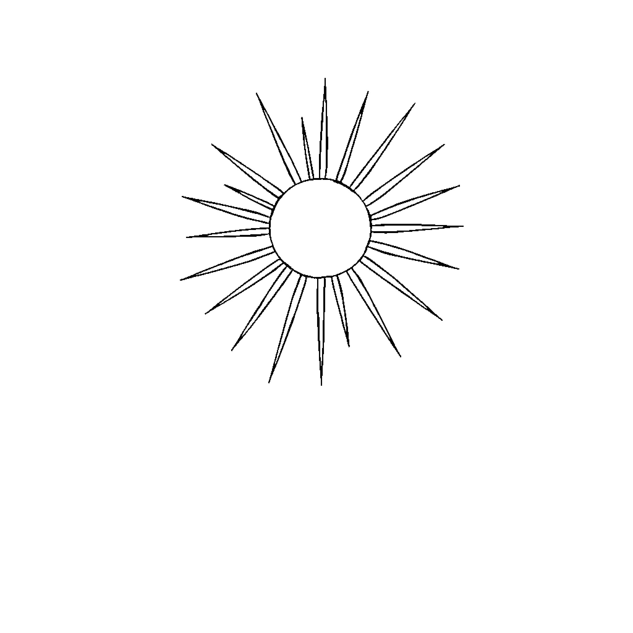 Sun shining with radiant rays Coloring Page (free black-and-white line drawing printable PDF for all, from beginners to advanced learners, including children, teens, adults, and seniors)