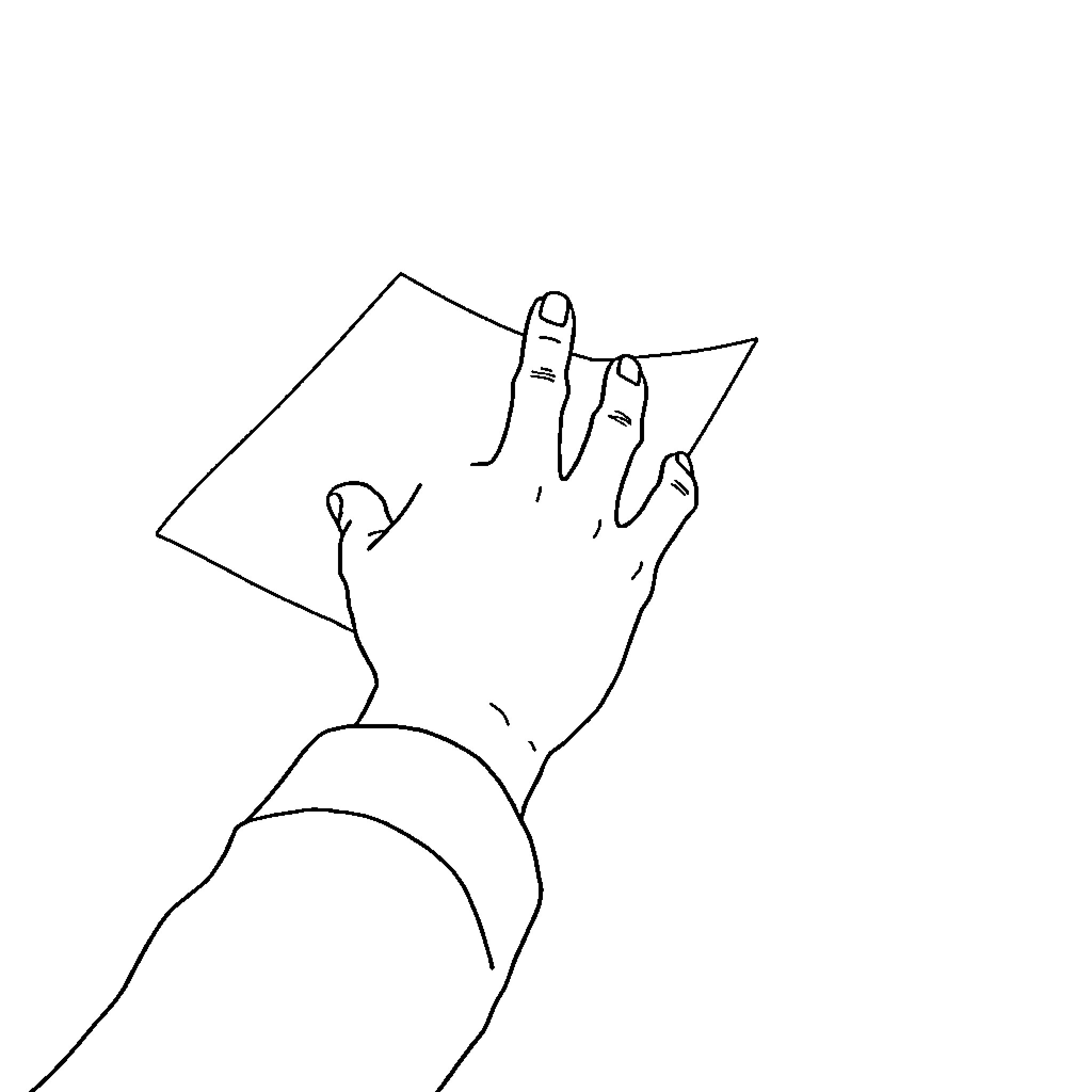 Check Hands Gesture in Simple Outline Coloring Page (free black-and-white line drawing printable PDF for all, from beginners to advanced learners, including children, teens, adults, and seniors)