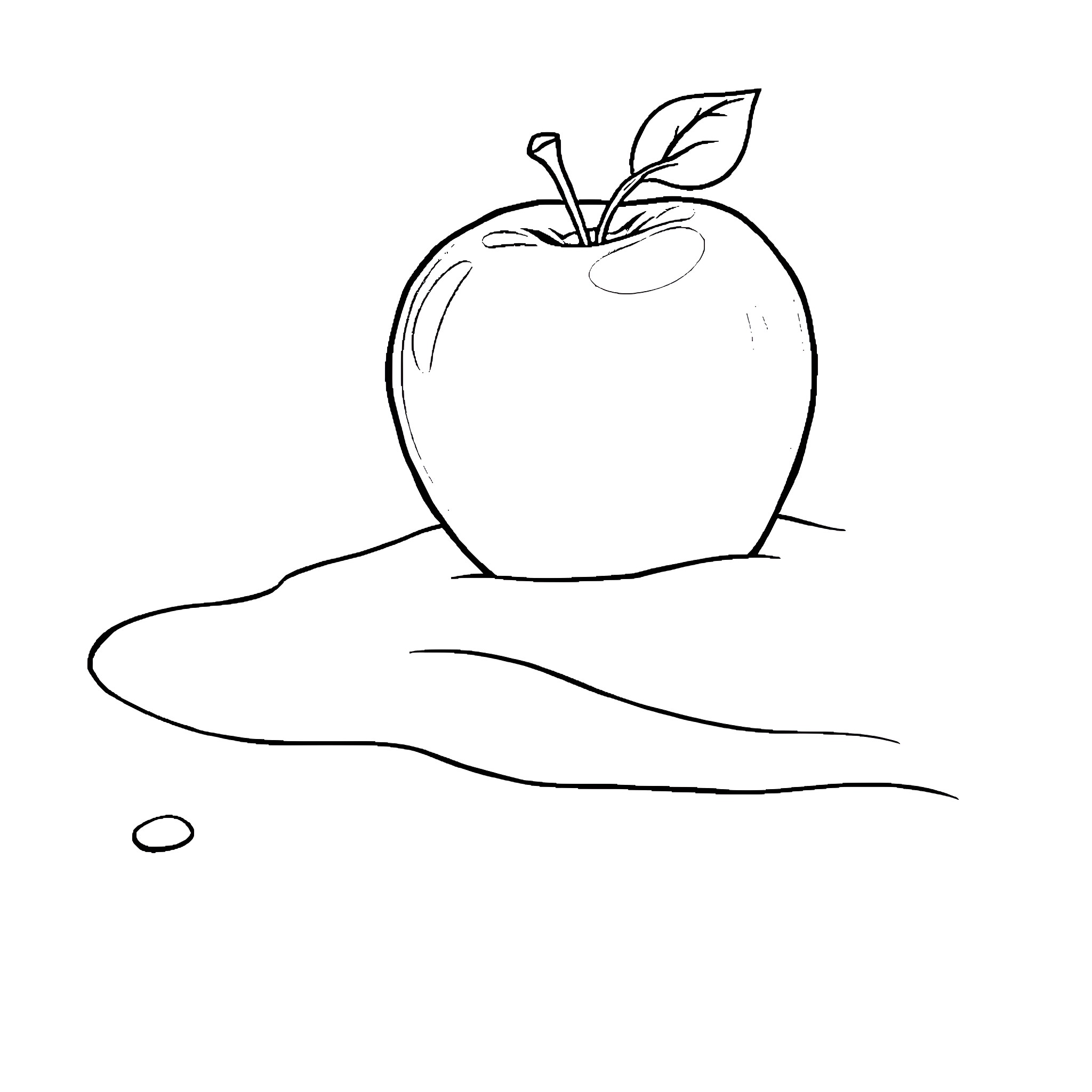 Apple in a Hand Coloring Page (free black-and-white line drawing printable PDF for all, from beginners to advanced learners, including children, teens, adults, and seniors)