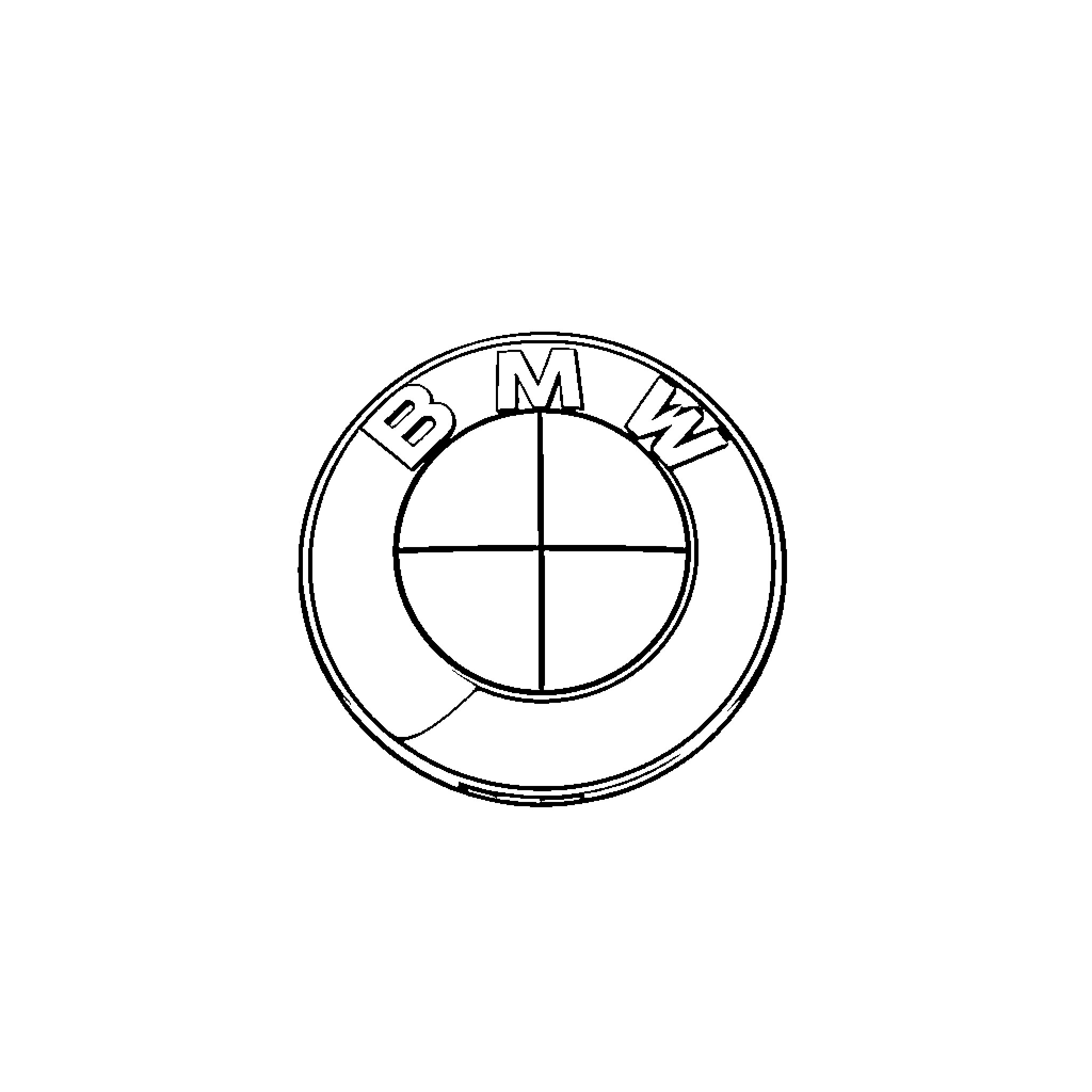 BMW Logo simple black and white design Coloring Page (free black-and-white line drawing printable PDF for all, from beginners to advanced learners, including children, teens, adults, and seniors)