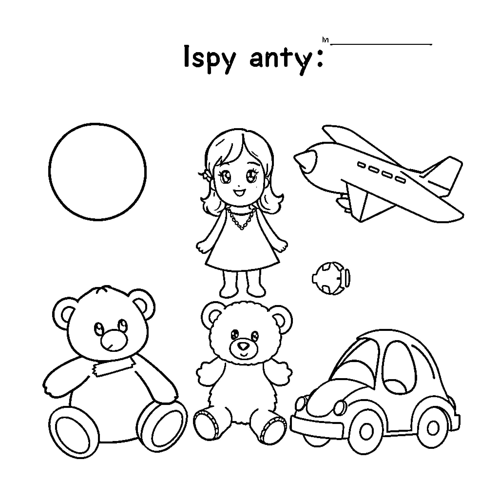 Toy girl and her animal friends explore Coloring Page (free black-and-white line drawing printable PDF for all, from beginners to advanced learners, including children, teens, adults, and seniors)