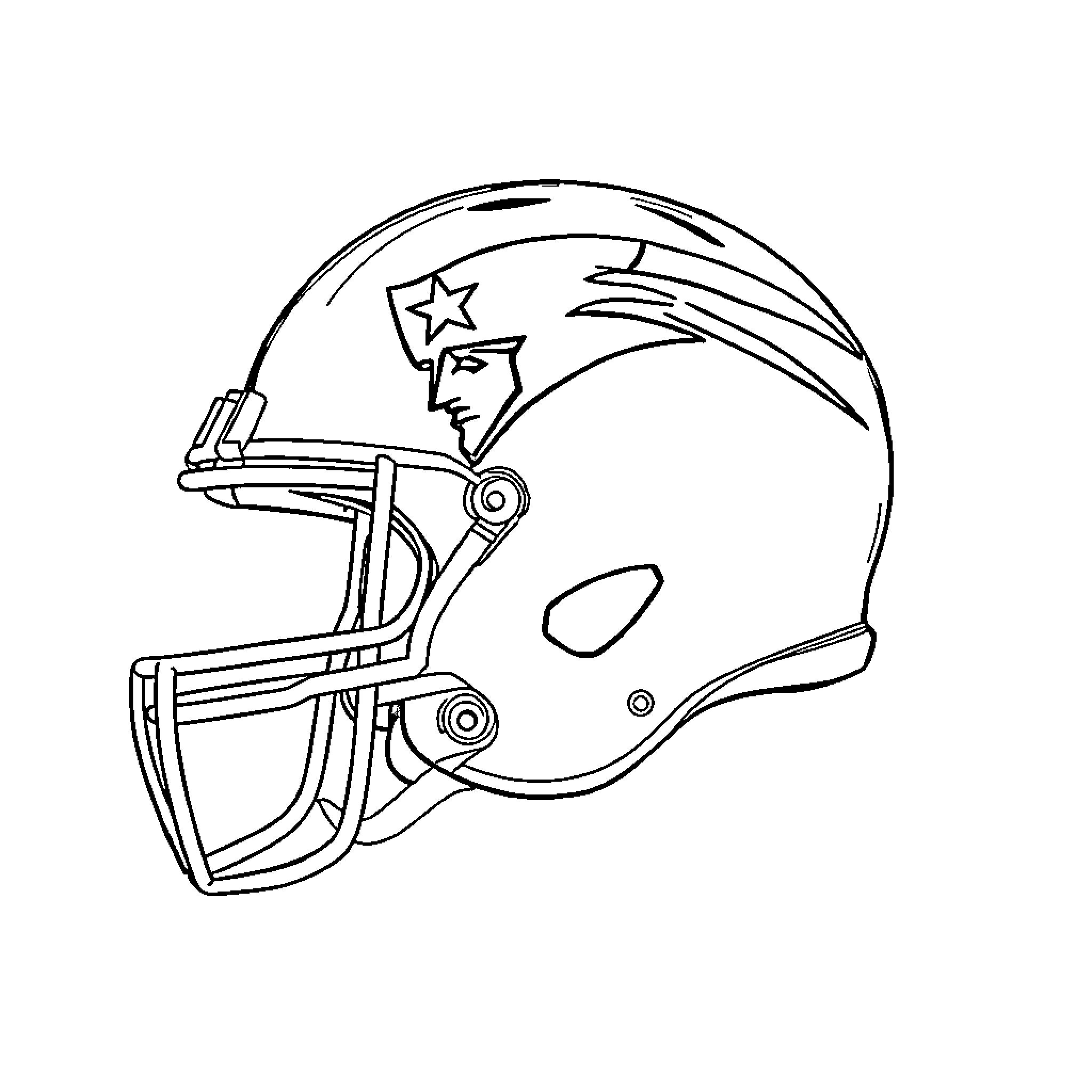 Patriotic Football Helmet Design Coloring Page (free black-and-white line drawing printable PDF for all, from beginners to advanced learners, including children, teens, adults, and seniors)