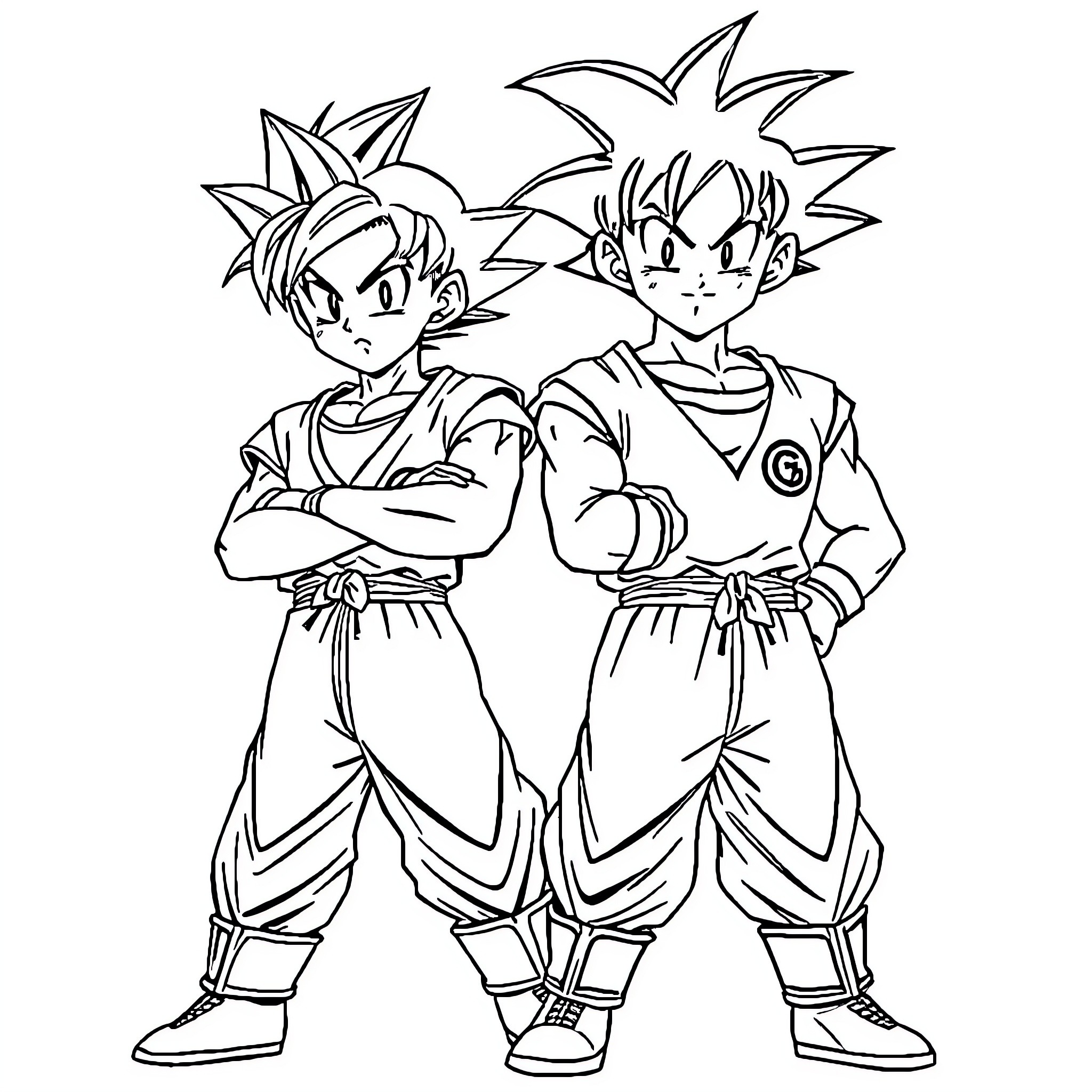 Deku Characters in Action Poses Coloring Page (free black-and-white line drawing printable PDF for all, from beginners to advanced learners, including children, teens, adults, and seniors)