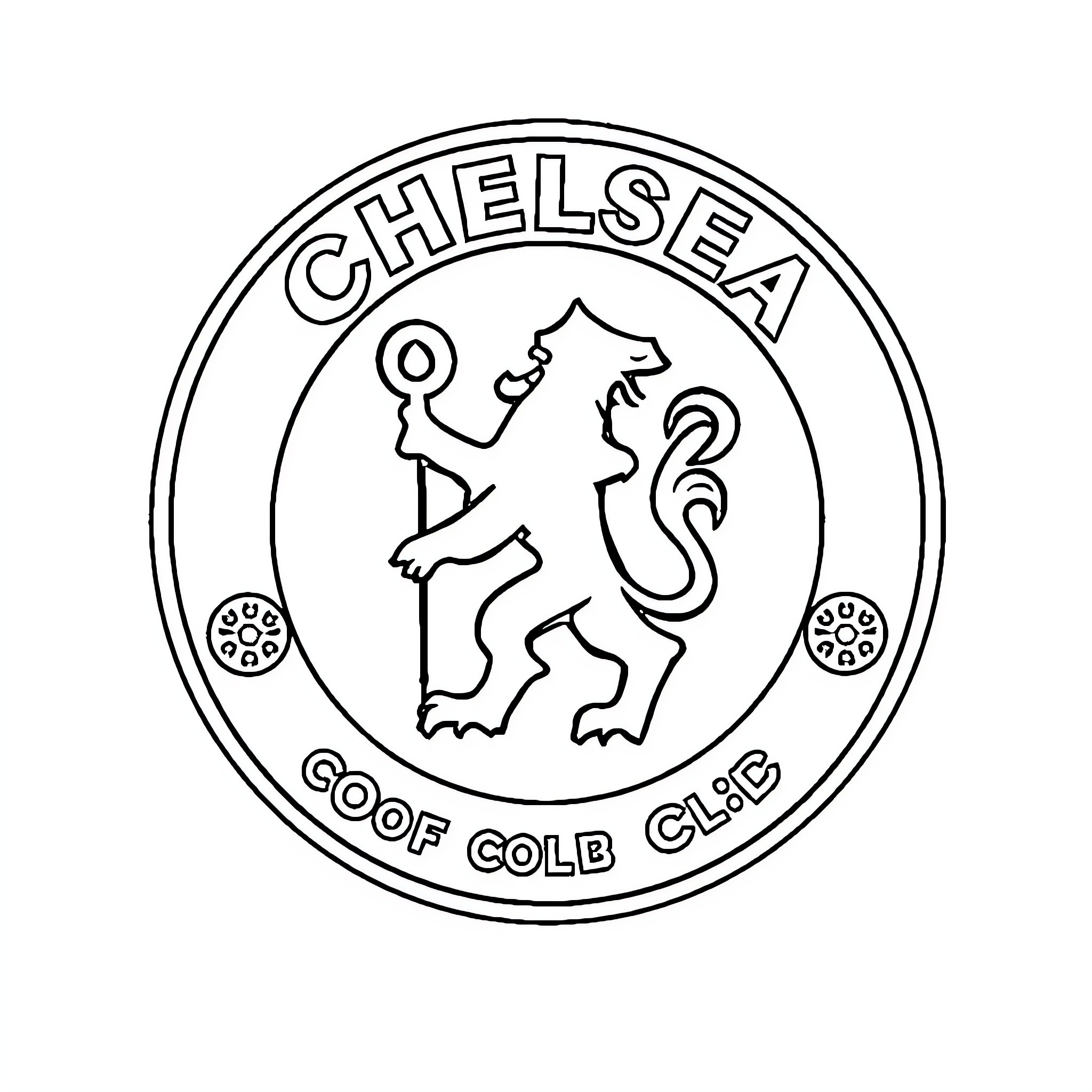 Logopedia of a sports club crest Coloring Page (free black-and-white line drawing printable PDF for all, from beginners to advanced learners, including children, teens, adults, and seniors)