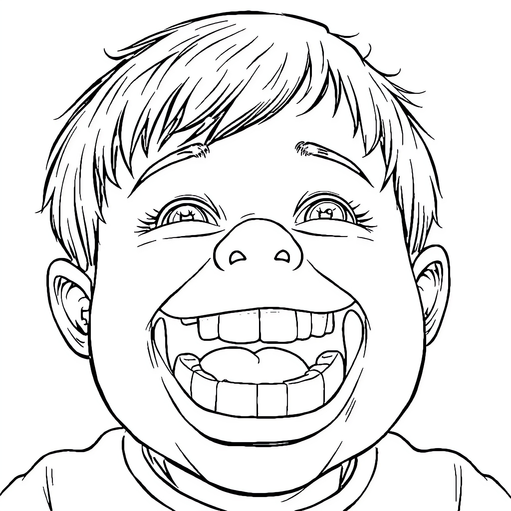 Child Dentistry: Cheerful Patient Visit Coloring Page (free black-and-white line drawing printable PDF for all, from beginners to advanced learners, including children, teens, adults, and seniors)