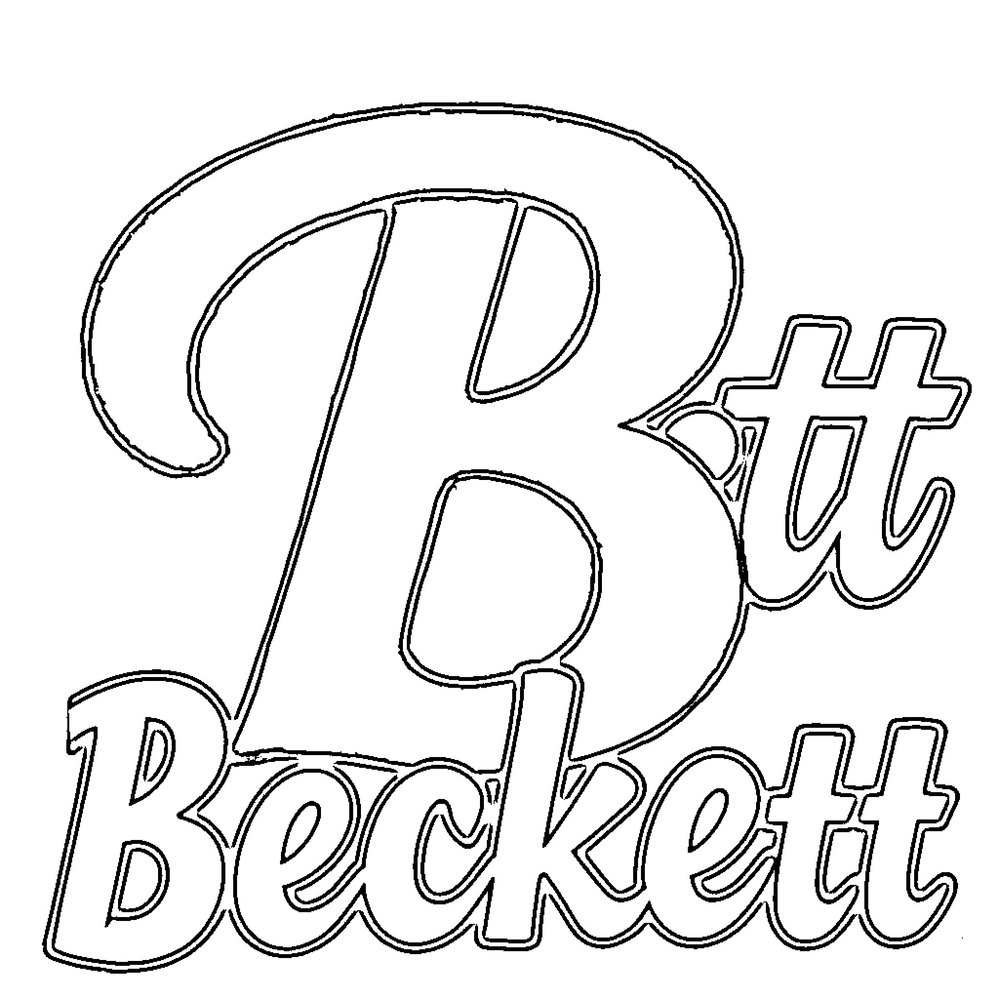 Beckoning Outlined Lettering Coloring Page (free black-and-white line drawing printable PDF for all, from beginners to advanced learners, including children, teens, adults, and seniors)