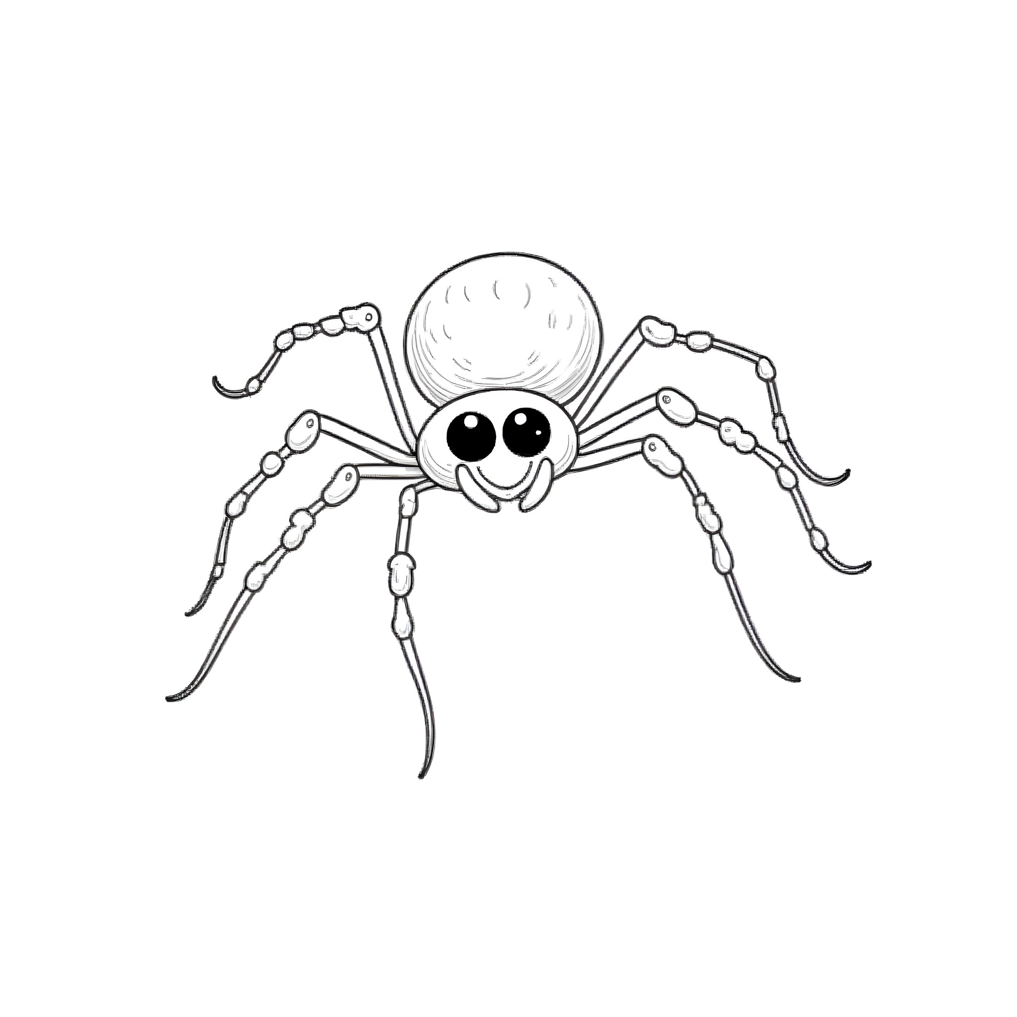 Ghost Spider's Playful Antics Coloring Page (free black-and-white line drawing printable PDF for all, from beginners to advanced learners, including children, teens, adults, and seniors)