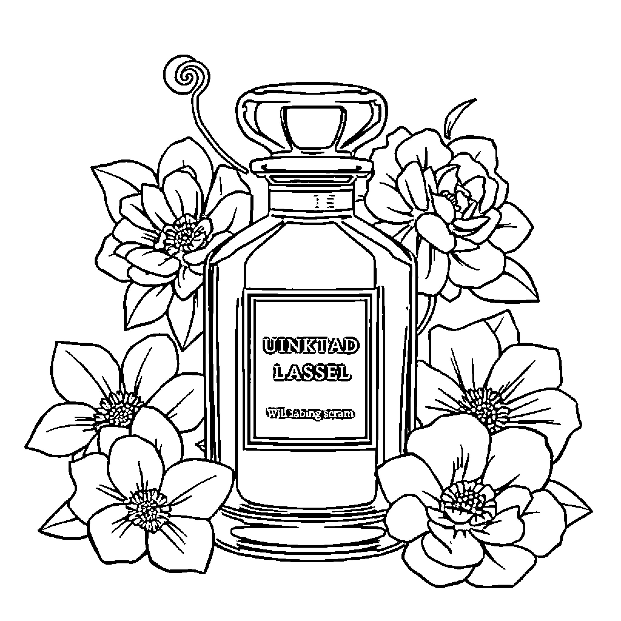 Scent of Floral Allure Coloring Page (free black-and-white line drawing printable PDF for all, from beginners to advanced learners, including children, teens, adults, and seniors)