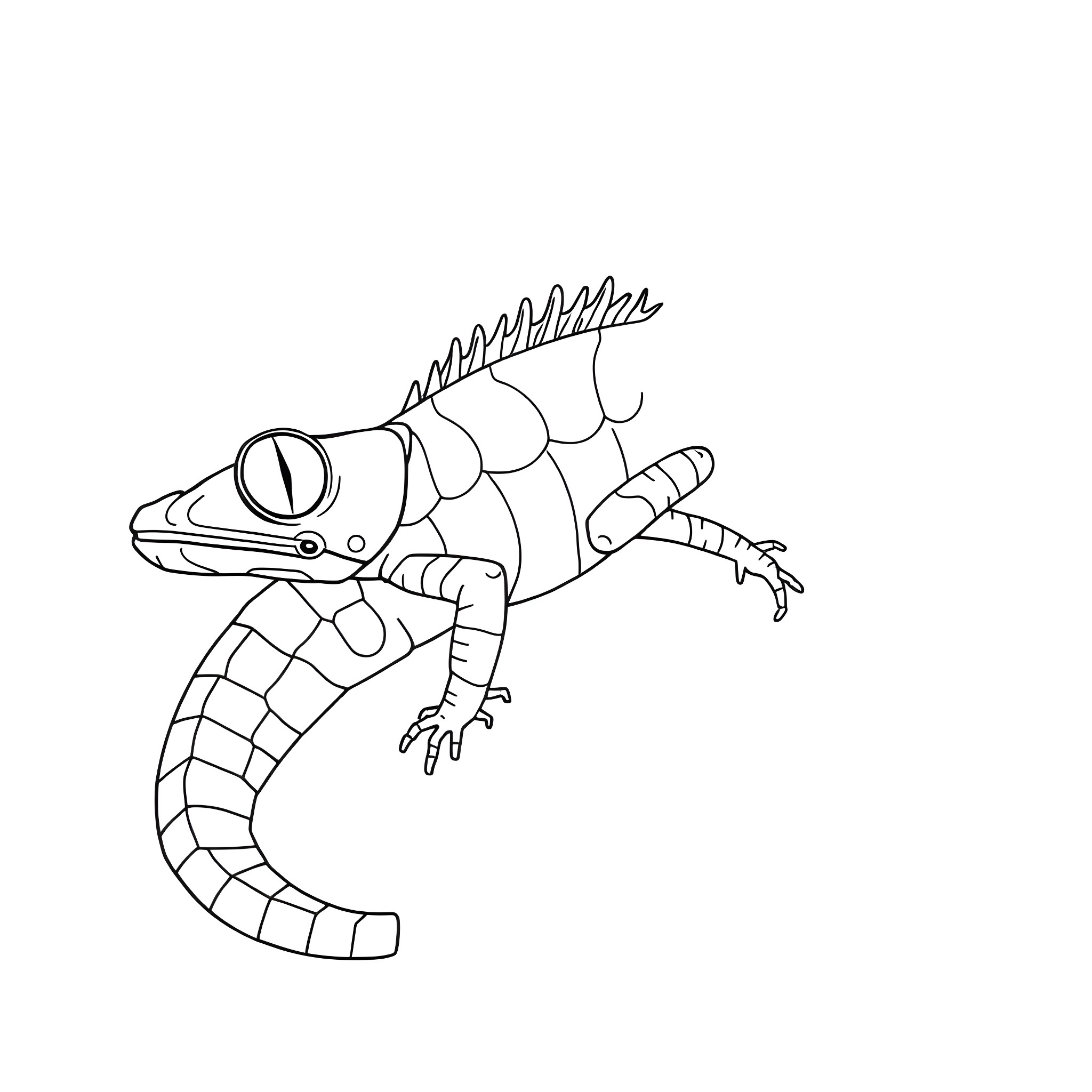 Bothriechis Schlegelii: Lizard crawling on a surface Coloring Page (free black-and-white line drawing printable PDF for all, from beginners to advanced learners, including children, teens, adults, and seniors)