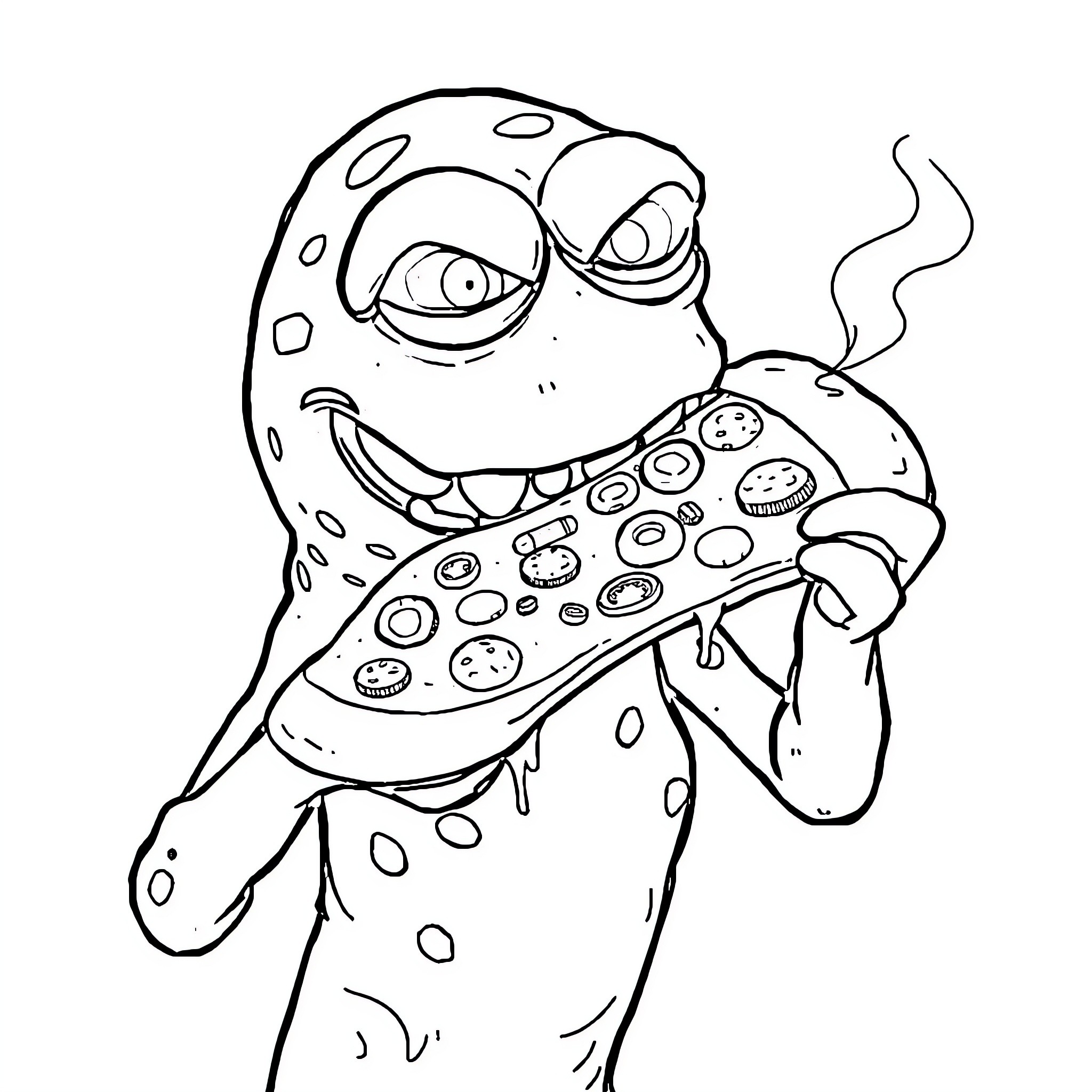 Creeper playing with video game controller Coloring Page (free black-and-white line drawing printable PDF for all, from beginners to advanced learners, including children, teens, adults, and seniors)