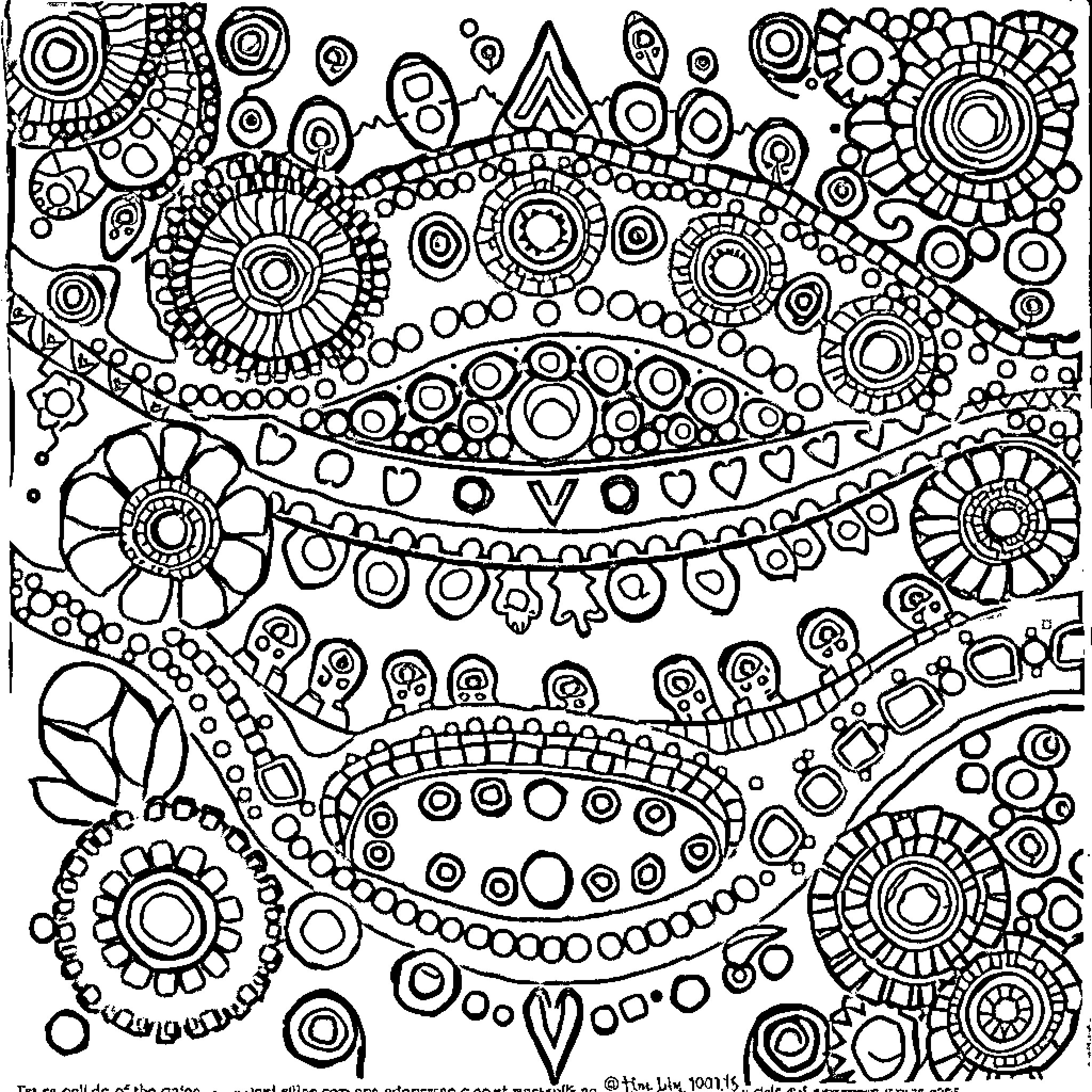 Aboriginal Art: Intricate Patterns and Shapes Coloring Page (free black-and-white line drawing printable PDF for all, from beginners to advanced learners, including children, teens, adults, and seniors)