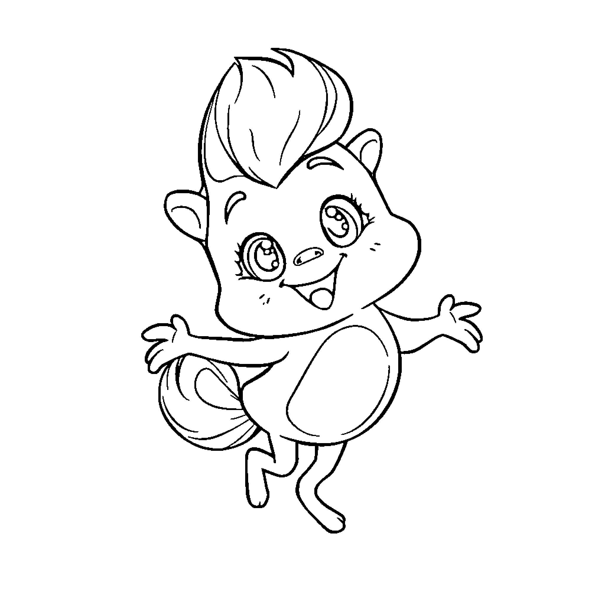 Sprunki's Joyful Dance Coloring Page (free black-and-white line drawing printable PDF for all, from beginners to advanced learners, including children, teens, adults, and seniors)