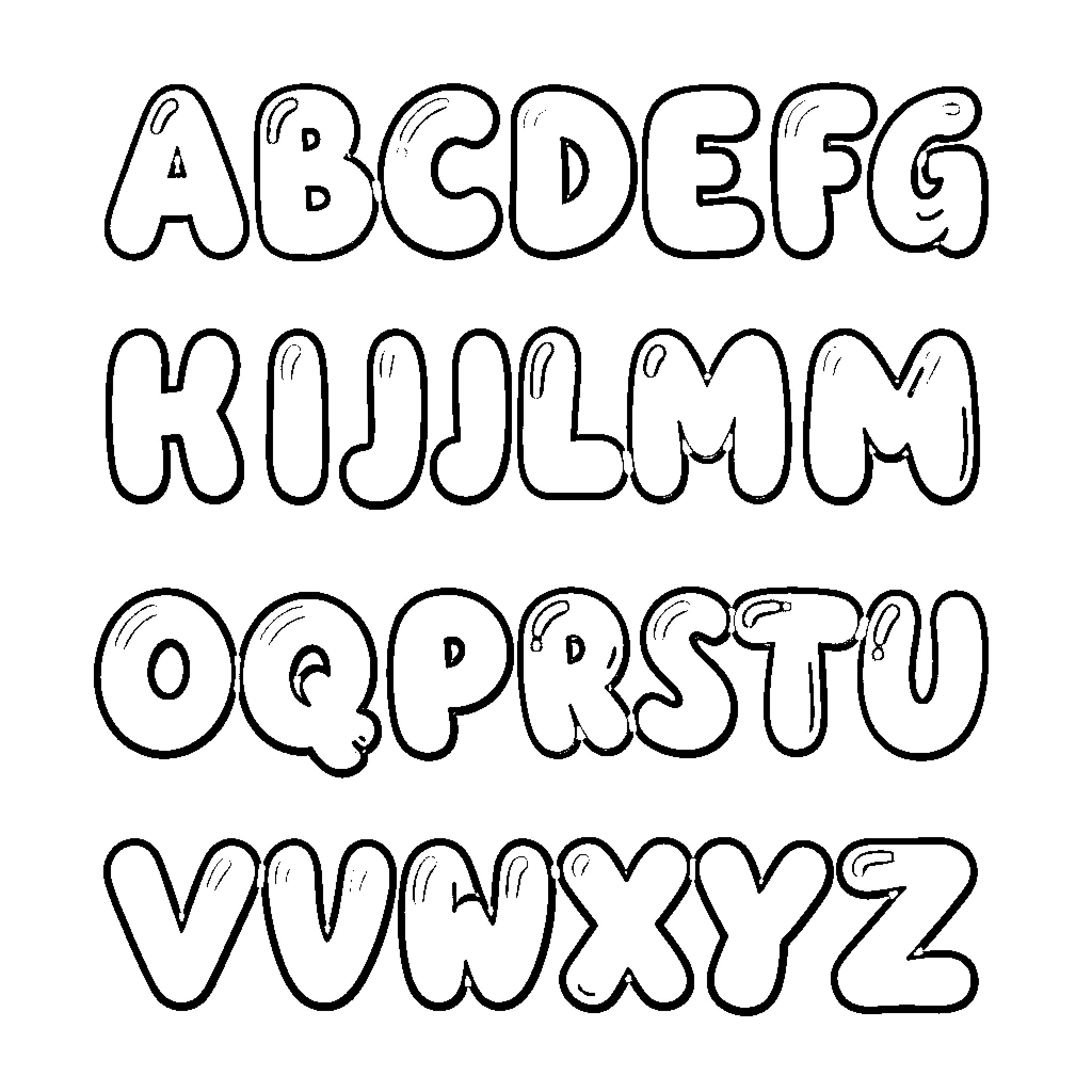 Letter tracing worksheet with playful alphabet design Coloring Page (free black-and-white line drawing printable PDF for all, from beginners to advanced learners, including children, teens, adults, and seniors)