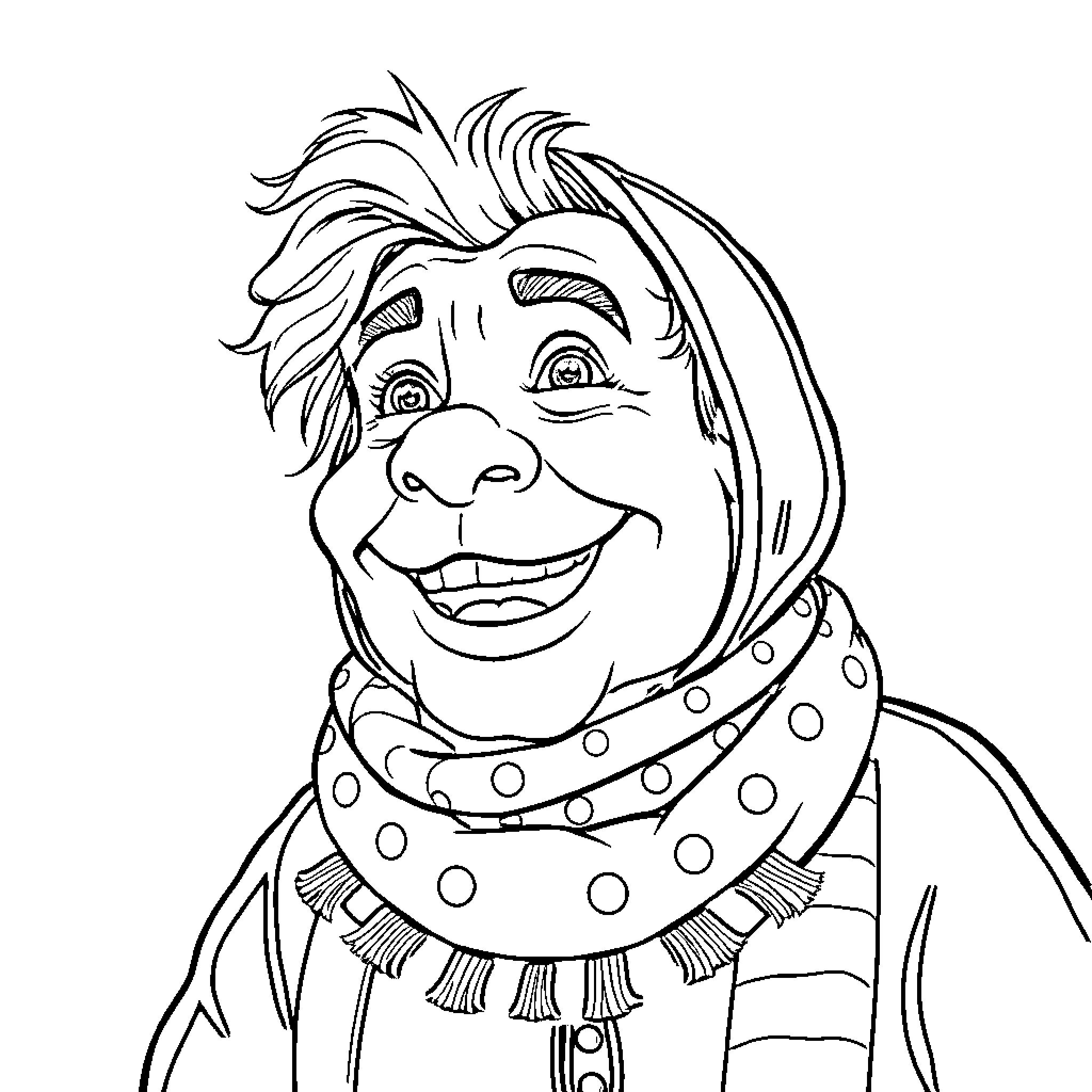 Billy's Cheerful Clown Persona Coloring Page (free black-and-white line drawing printable PDF for all, from beginners to advanced learners, including children, teens, adults, and seniors)
