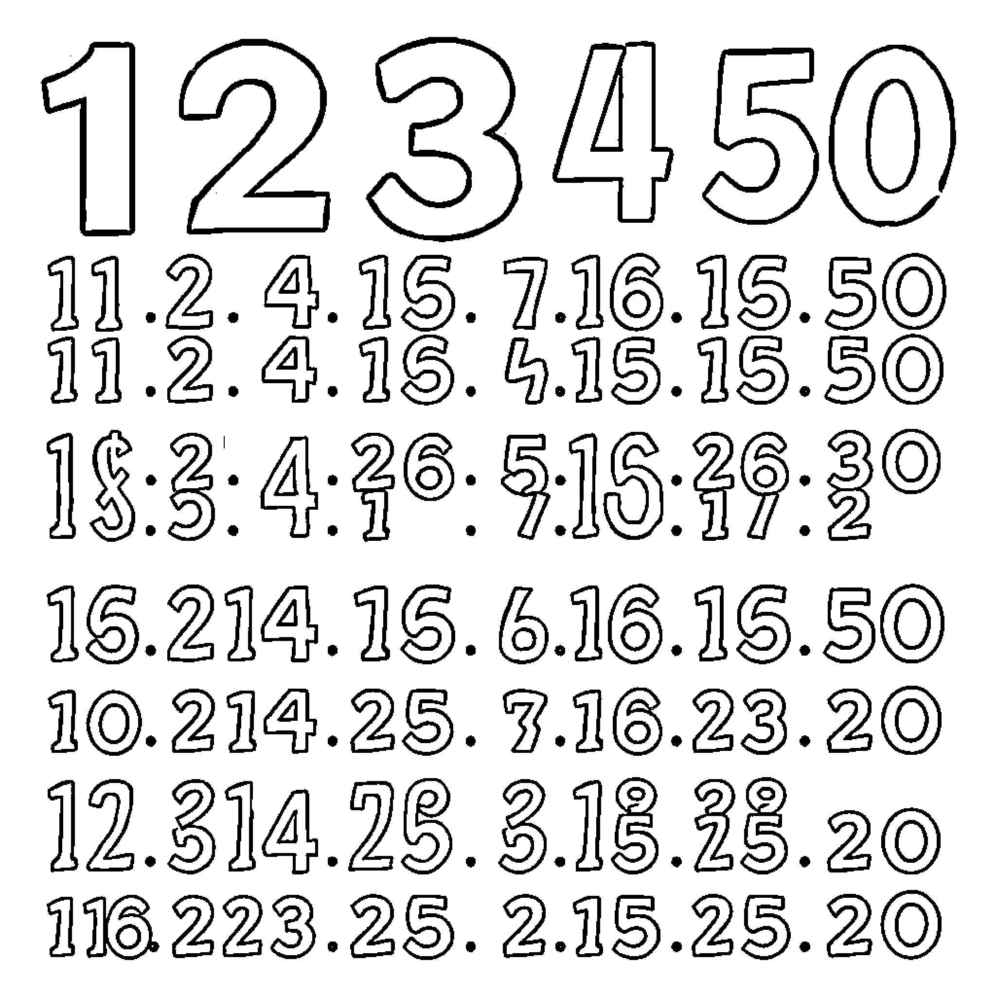 Number Sequence of Times and Dates Coloring Page (free black-and-white line drawing printable PDF for all, from beginners to advanced learners, including children, teens, adults, and seniors)