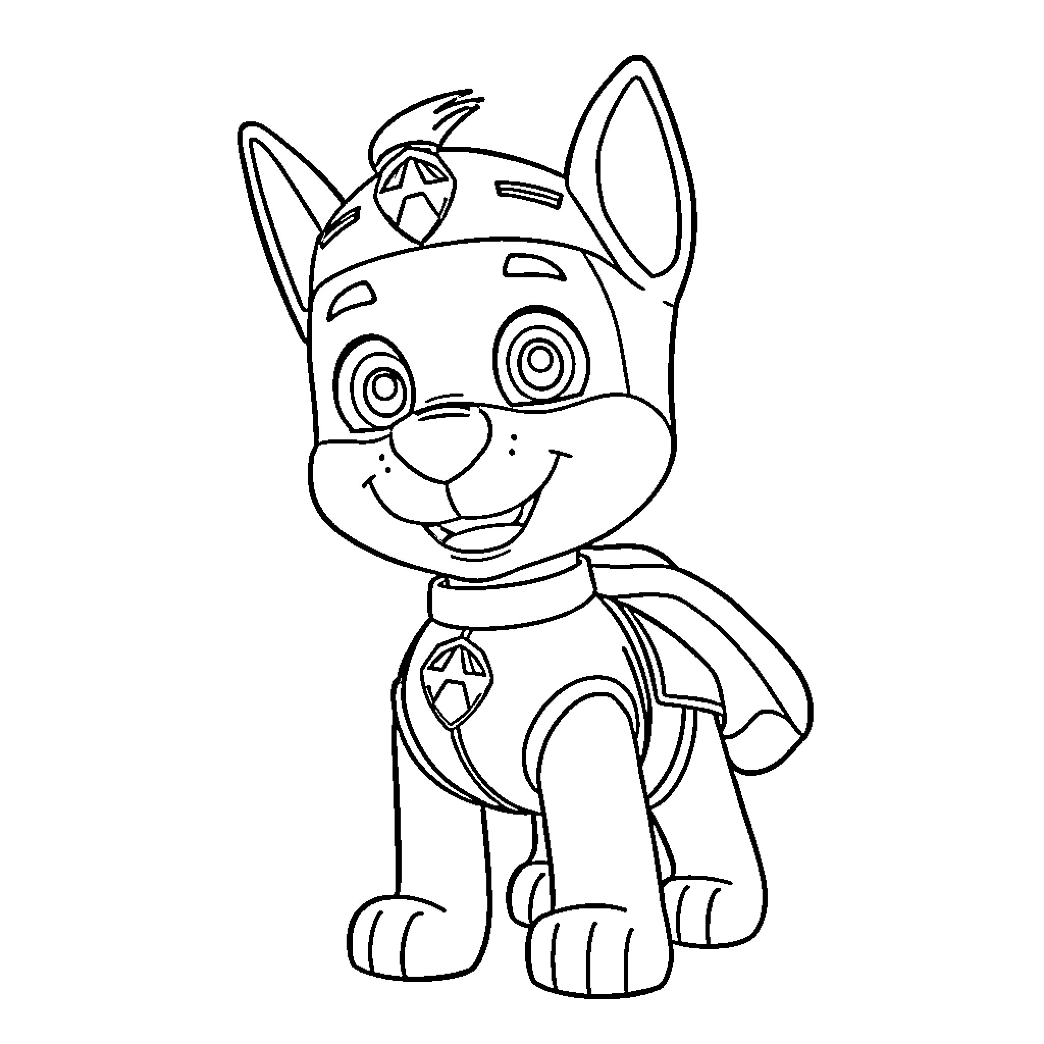 Ryder's Heroic Puppy Adventures Coloring Page (free black-and-white line drawing printable PDF for all, from beginners to advanced learners, including children, teens, adults, and seniors)