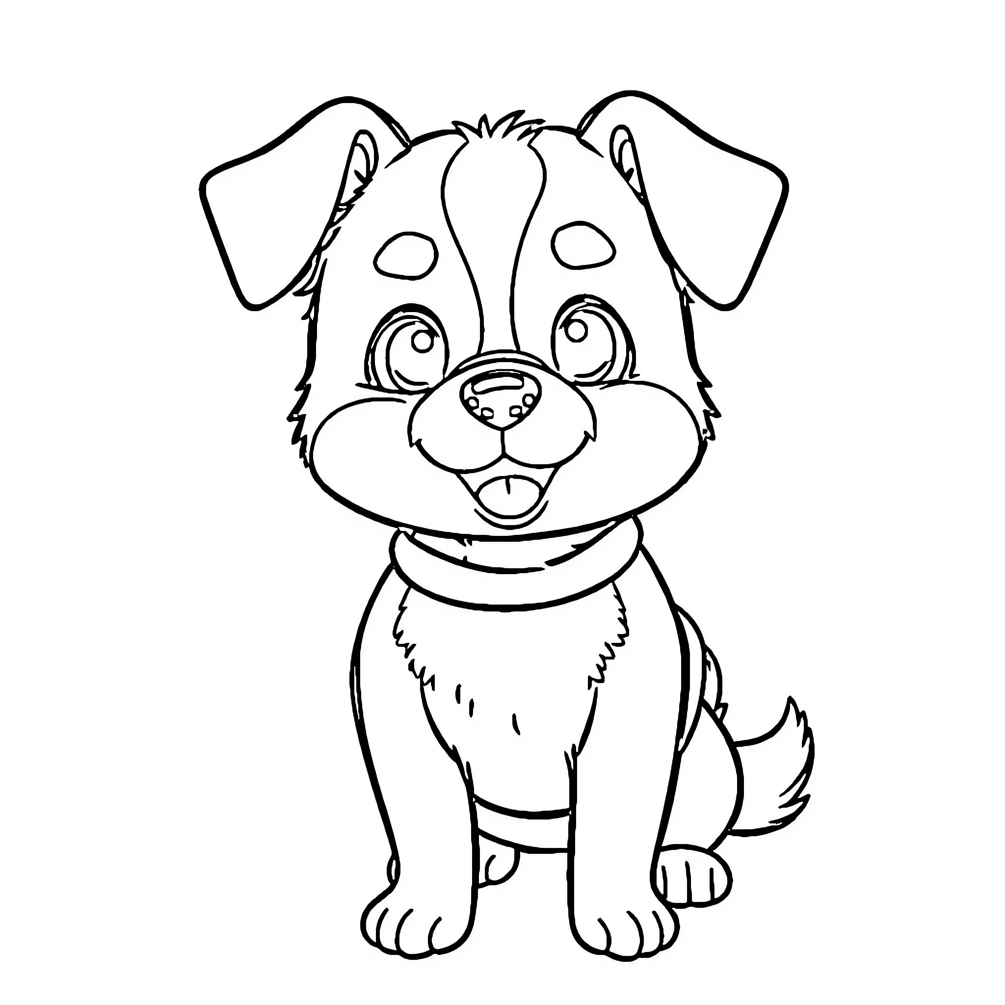 Pochacco the Playful Puppy Coloring Page (free black-and-white line drawing printable PDF for all, from beginners to advanced learners, including children, teens, adults, and seniors)
