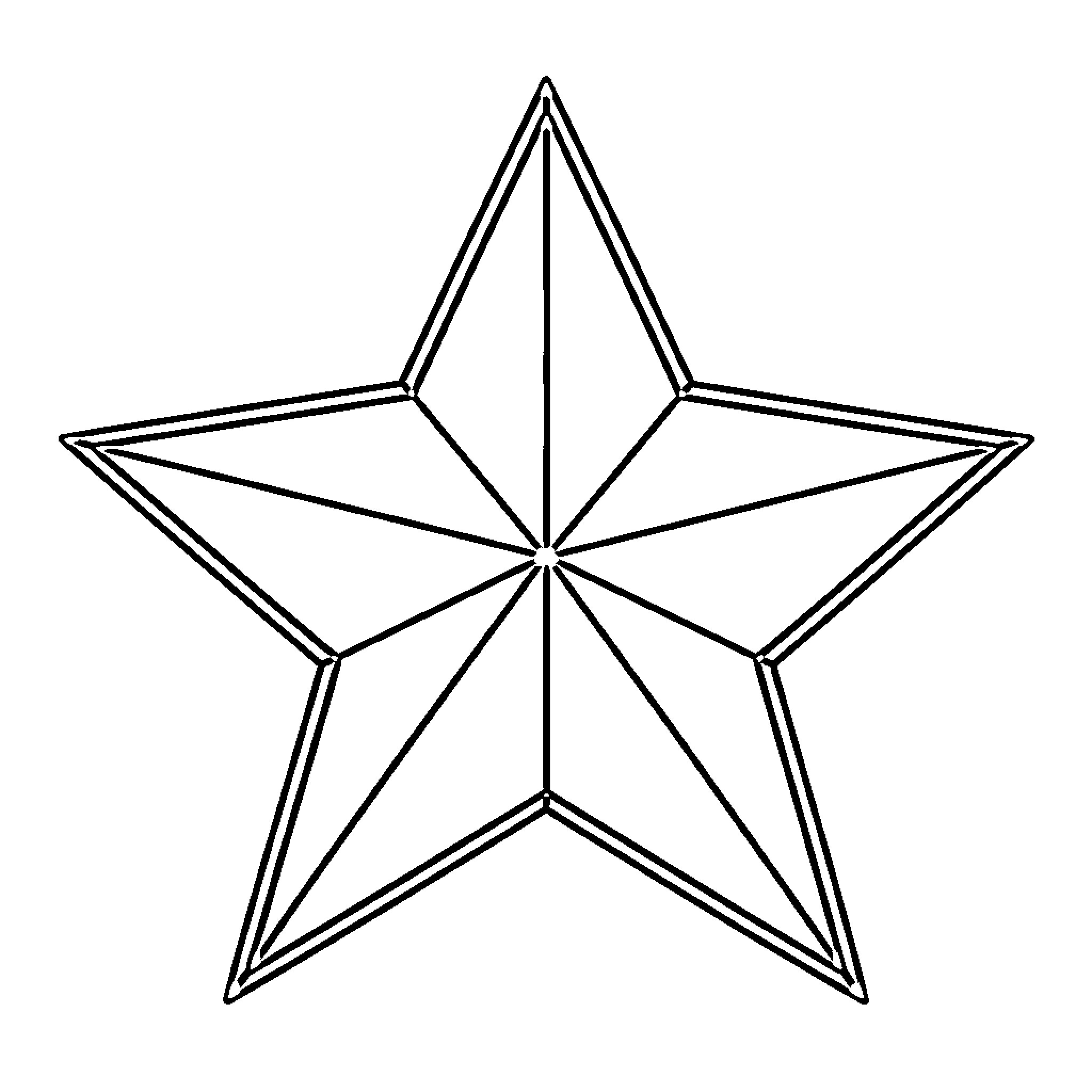 Star shape with geometric outlined lines Coloring Page (free black-and-white line drawing printable PDF for all, from beginners to advanced learners, including children, teens, adults, and seniors)