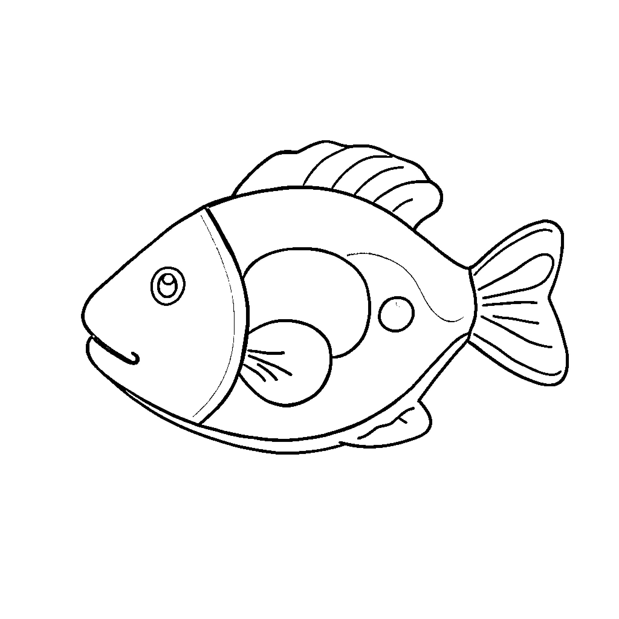 Cookie Fish Coloring Activity Coloring Page (free black-and-white line drawing printable PDF for all, from beginners to advanced learners, including children, teens, adults, and seniors)