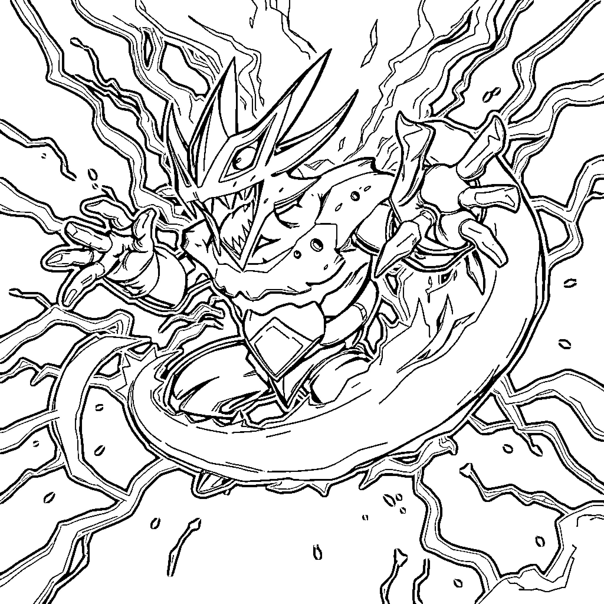 Slipher's Chaotic Cosmic Creature Coloring Page (free black-and-white line drawing printable PDF for all, from beginners to advanced learners, including children, teens, adults, and seniors)