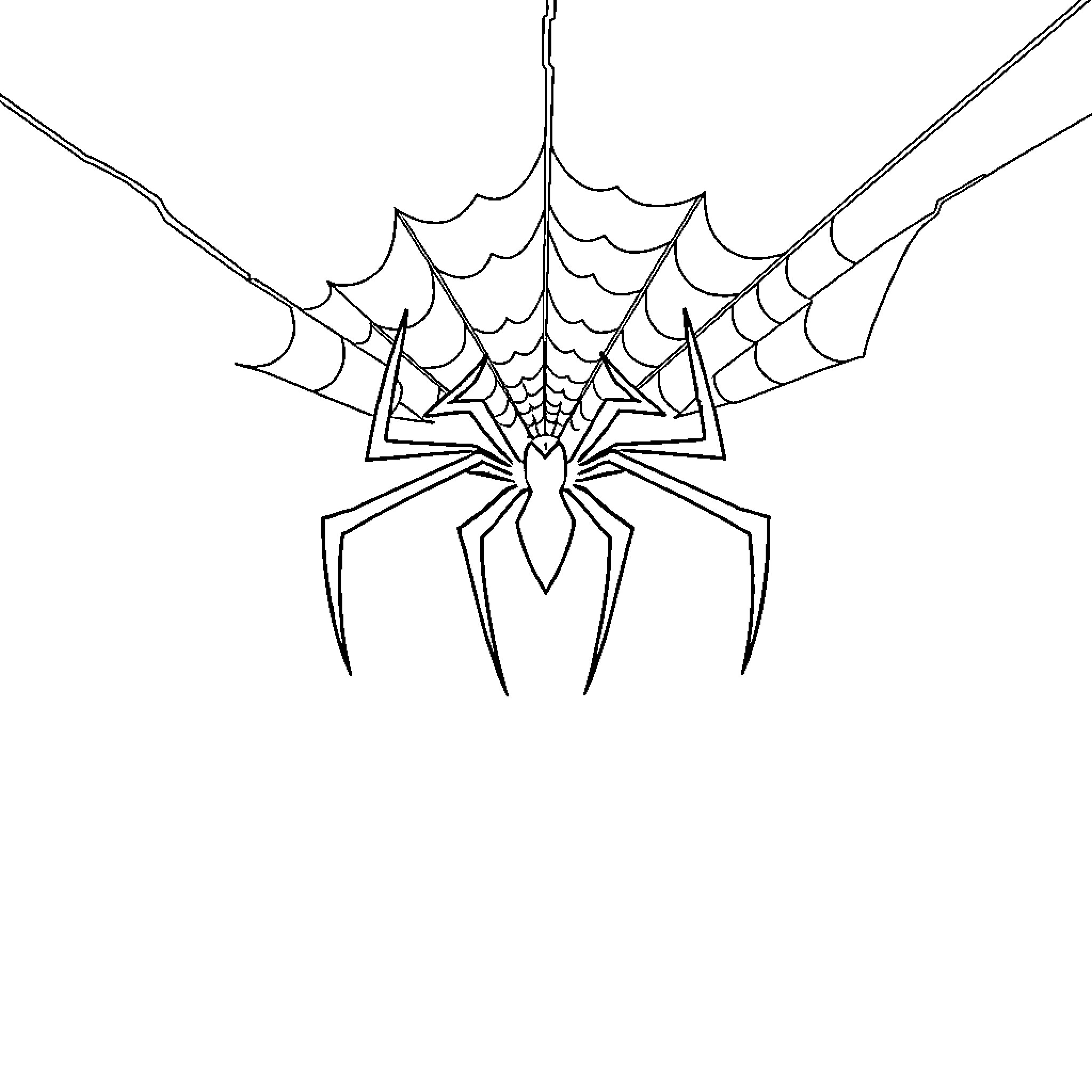 Spiderman-inspired spider web with intricate design Coloring Page (free black-and-white line drawing printable PDF for all, from beginners to advanced learners, including children, teens, adults, and seniors)