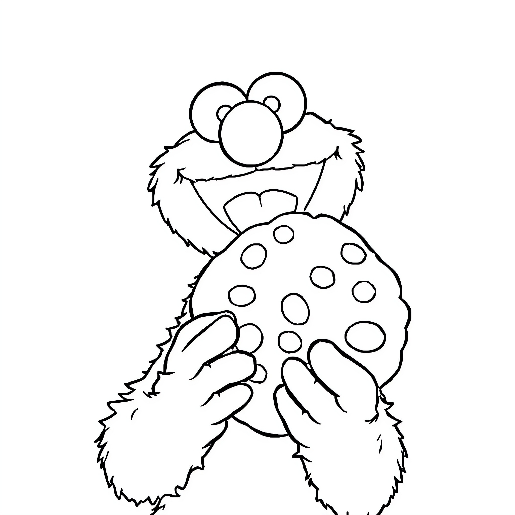 Elmo's Spotted Delight Coloring Page (free black-and-white line drawing printable PDF for all, from beginners to advanced learners, including children, teens, adults, and seniors)