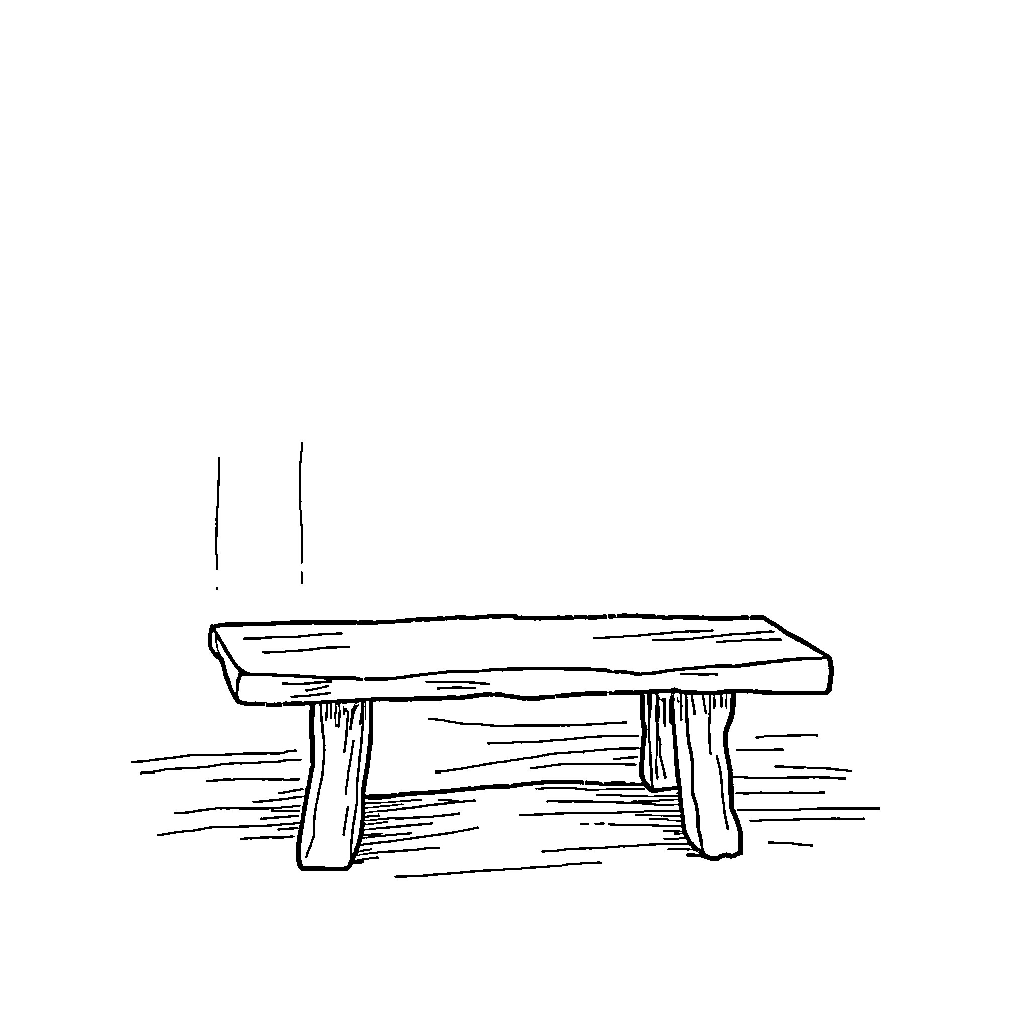 Photo of a simple wooden bench Coloring Page (free black-and-white line drawing printable PDF for all, from beginners to advanced learners, including children, teens, adults, and seniors)