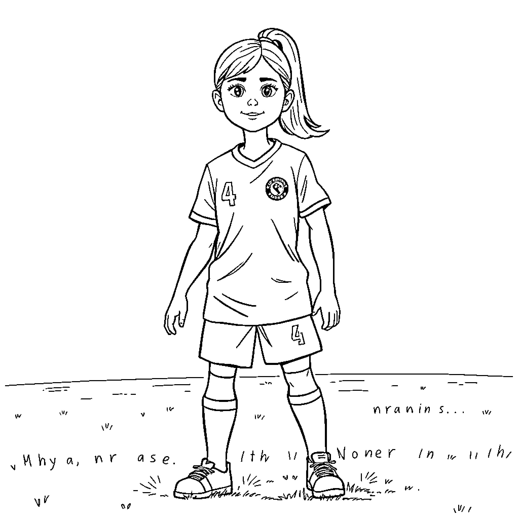 Soccer Player Celebrating Victory with Joy Coloring Page (free black-and-white line drawing printable PDF for all, from beginners to advanced learners, including children, teens, adults, and seniors)